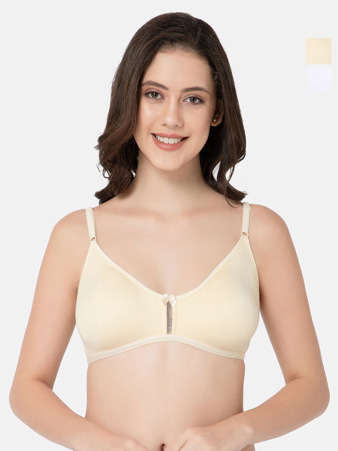 

Lady Lyka Women T-shirt Pack of 2 Cotton Full Coverage Seamless Bra, Nude