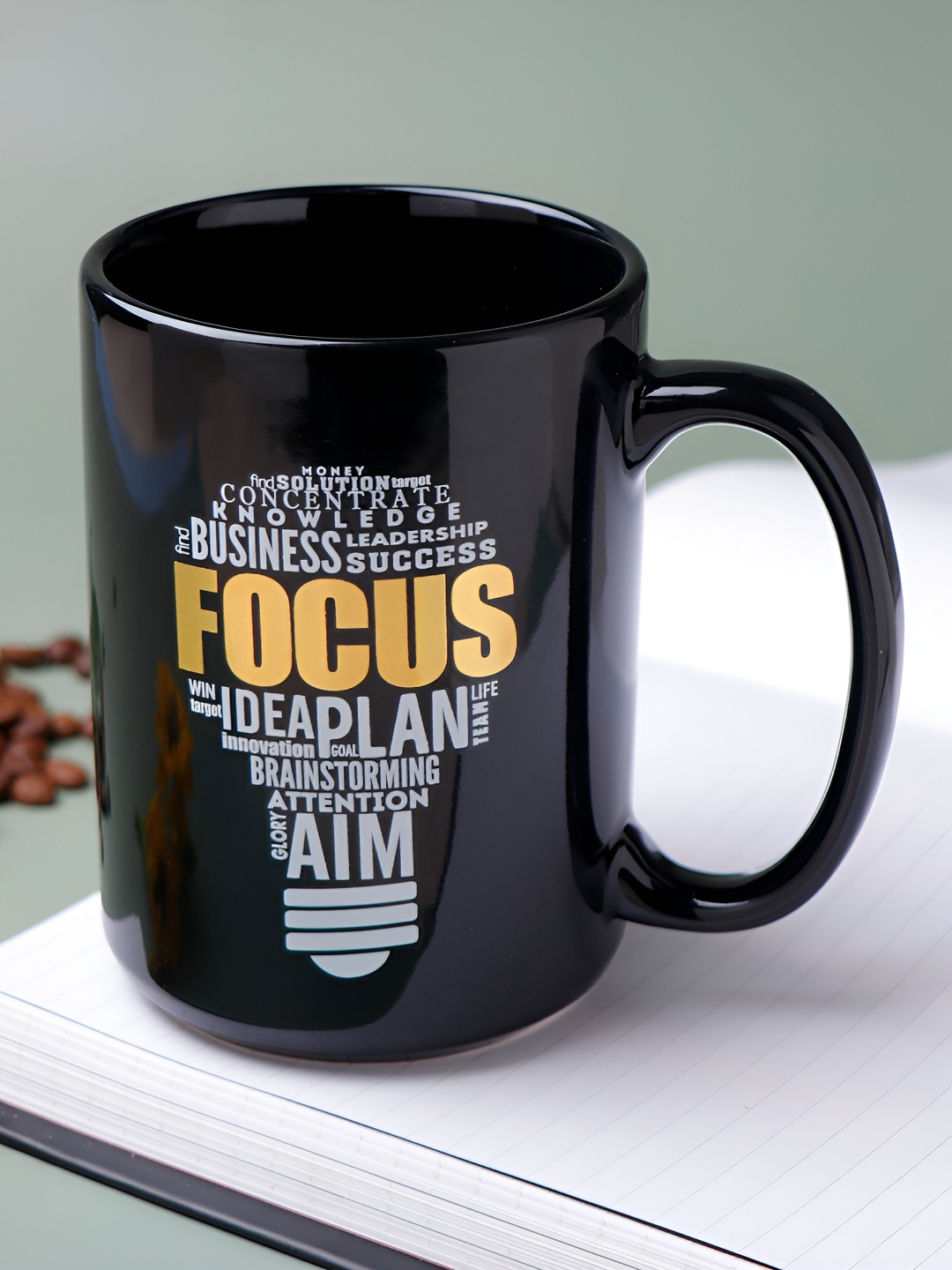 

Archies Black & White Printed Focus Quoted Black Ceramic Coffee Mug