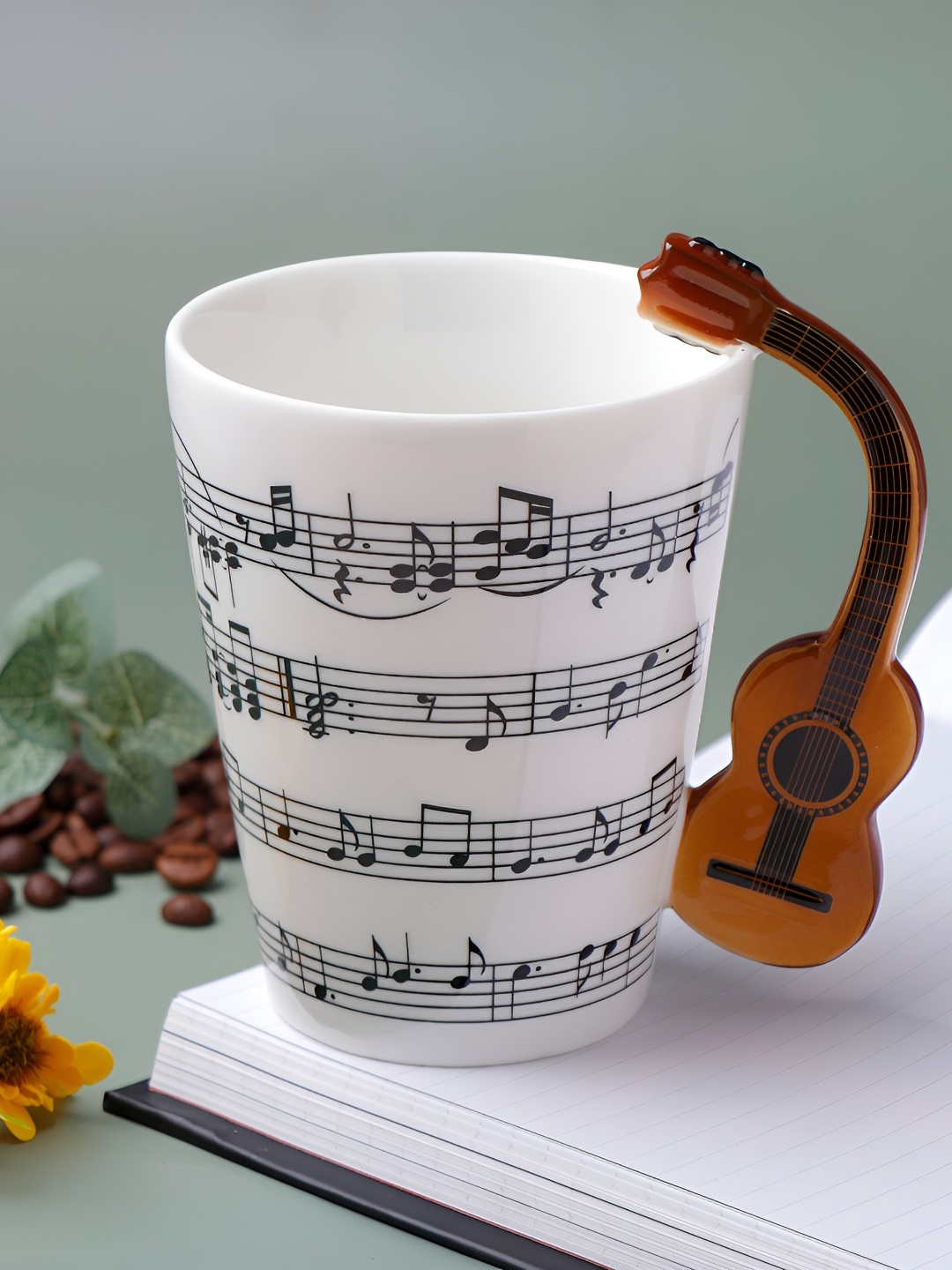 

Archies White & Black Printed Ceramic Glossy Musical Theme Coffee Mug 350ml