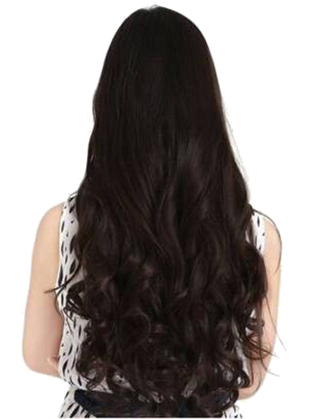 

CRIBE Clip In Wavy Scalp Topper Hair Extension- Black- 22 Inch, Brown