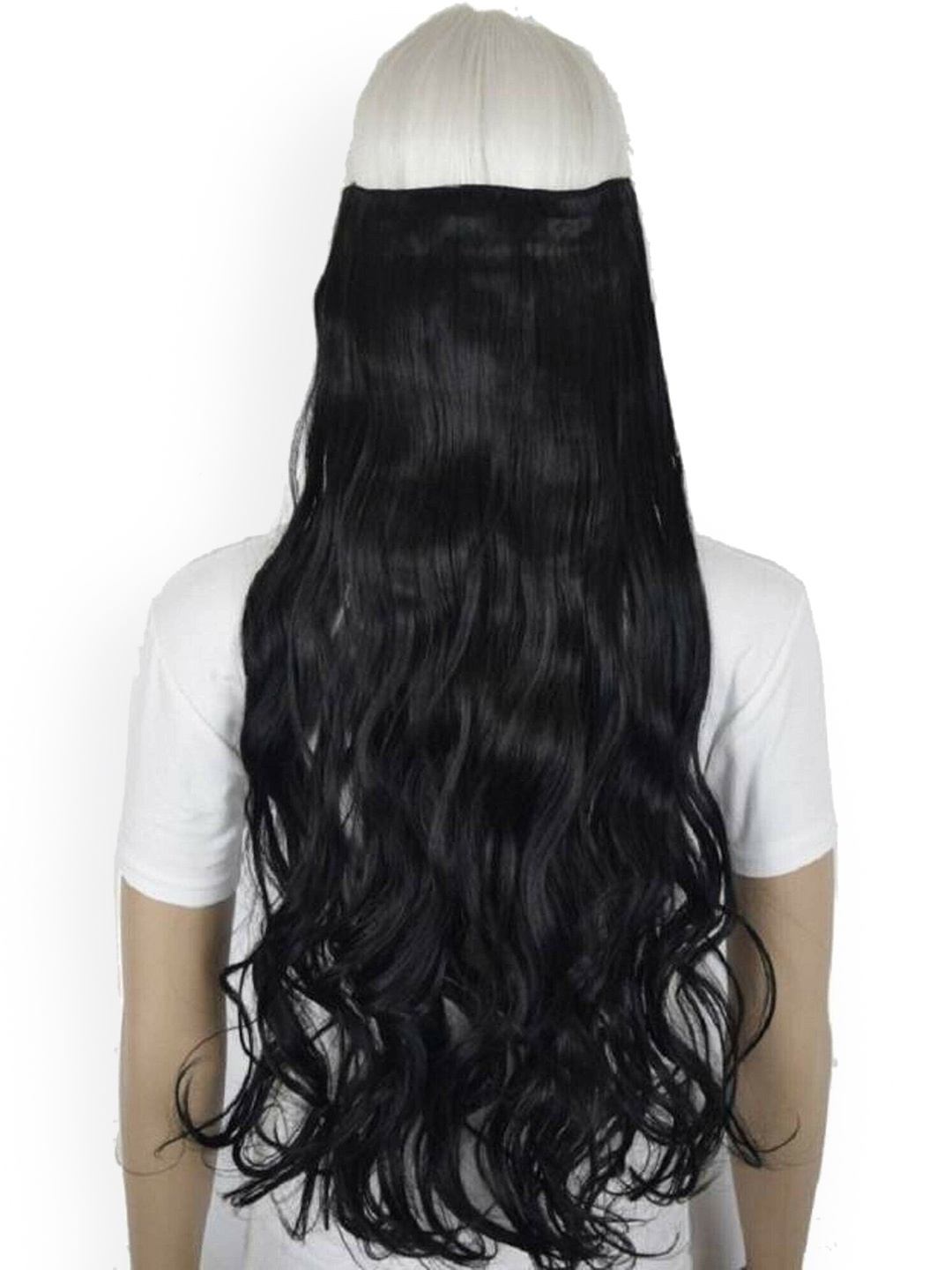 

CRIBE Clip-In Scalp Topper Wavy Hair Extension - Black - 22 Inch