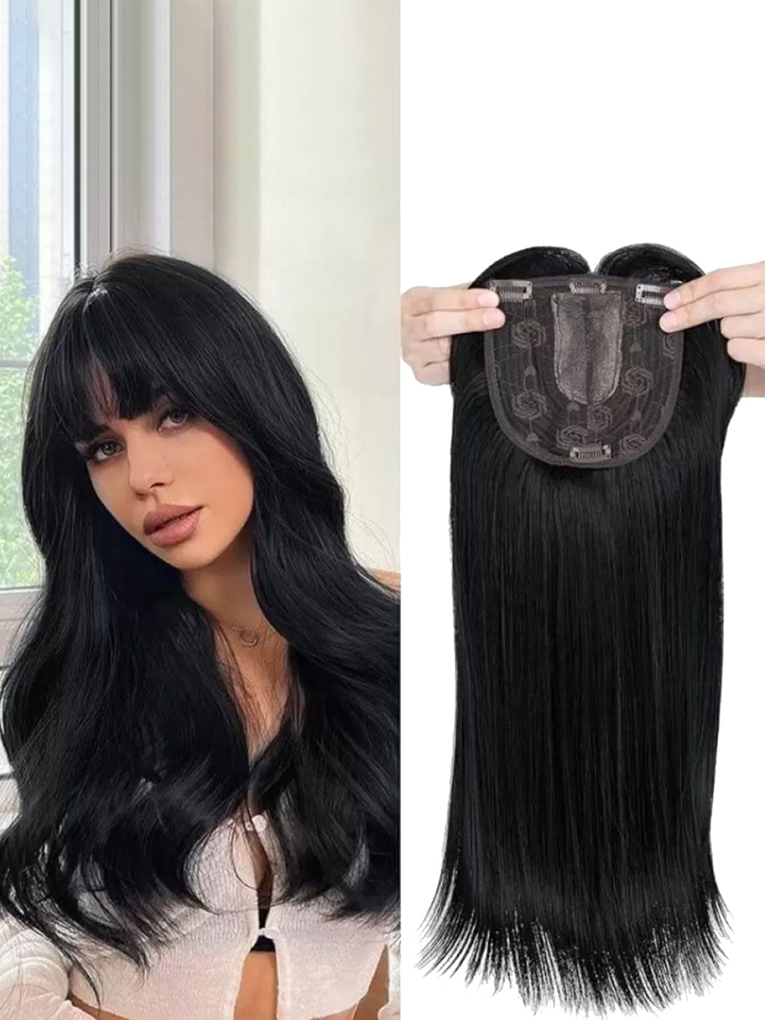 

CRIBE 5- Clip In Scalp Topper Straight Hair Extension- Brown- 20 Inch