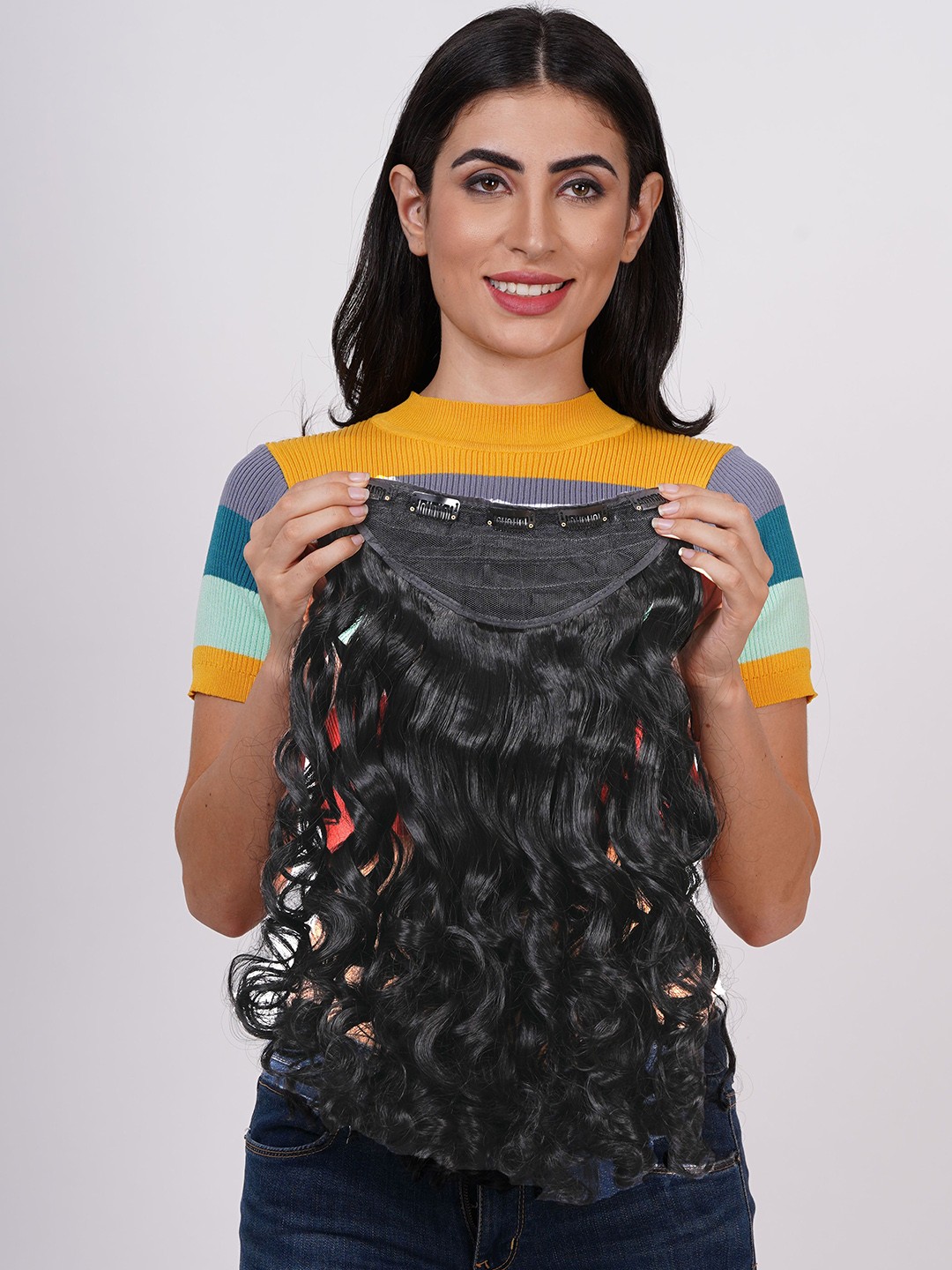

CRIBE Clip-In Curly Locks Hair Extension - Black - 22 Inch