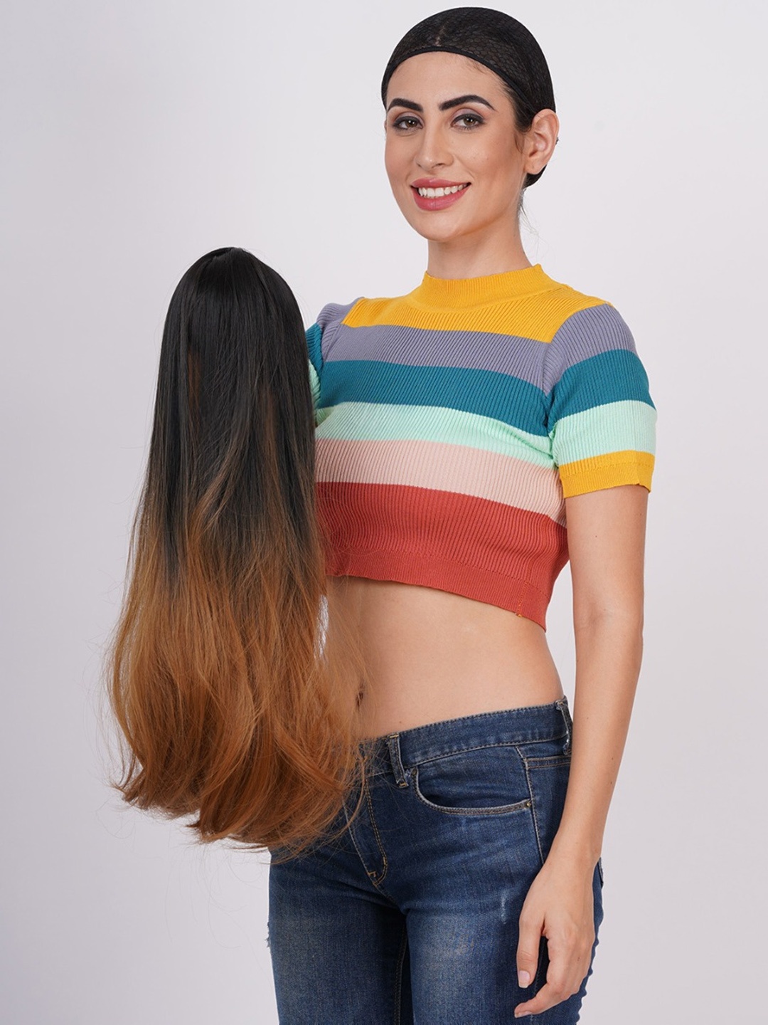 

CRIBE Halo Straight Toupee Hair Extension - Brown - 28 Inch