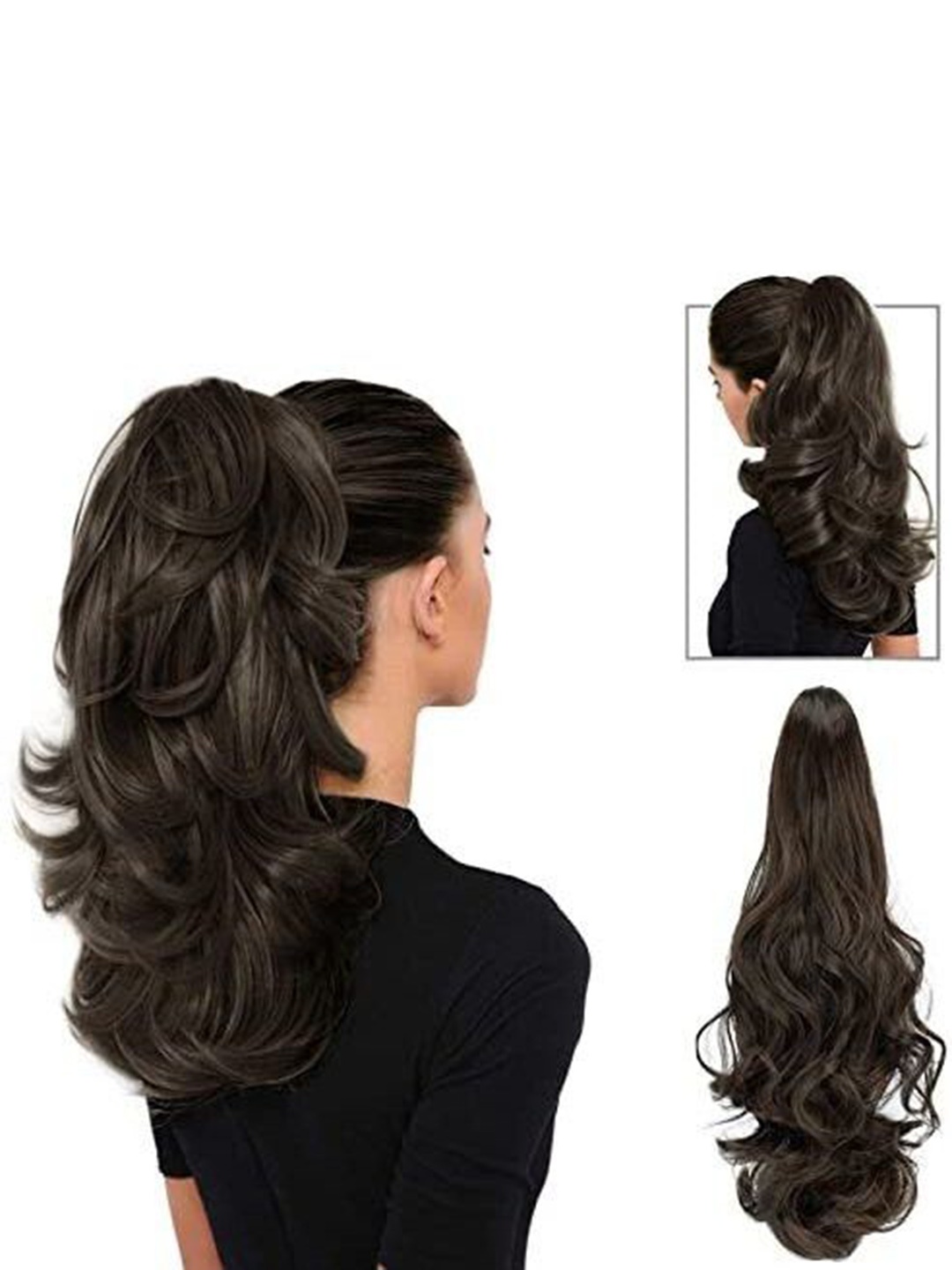 

CRIBE Clip In Wavy Ponytail Hair Extension - Brown - 20 Inch