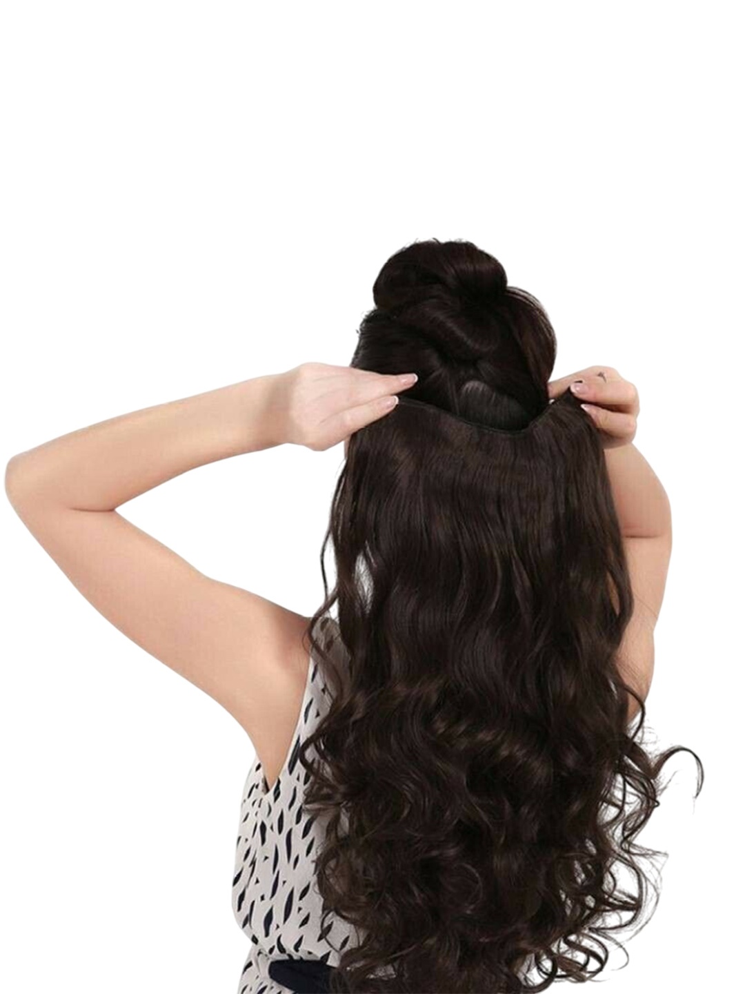 

CRIBE Clip In Wavy Locks Hair Extension - 24 Inch - Brown