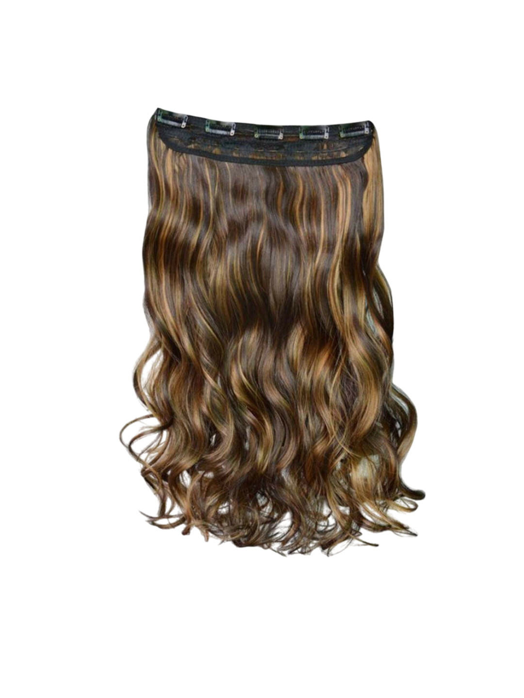 

CRIBE Clip In Wavy Locks Hair Extension - Golden Highlight - 24 Inch, Gold
