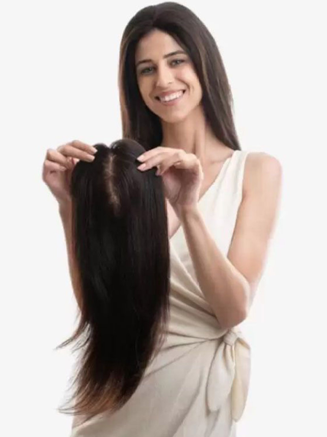 

CRIBE Clip In Straight Scalp Topper Hair Extension - Brown - 20 Inch