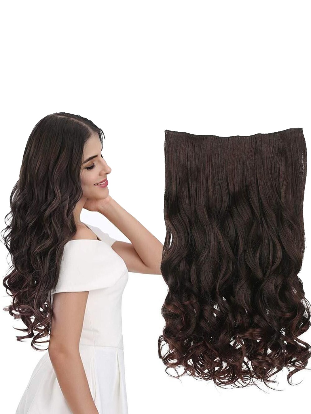 

CRIBE Clip-In Wavy Locks Hair Extension - Brown - 24 Inch