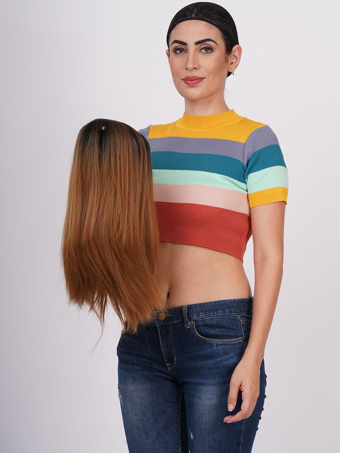 

CRIBE Halo Straight Toupee Hair Extension -Hony Brown - 28 Inch