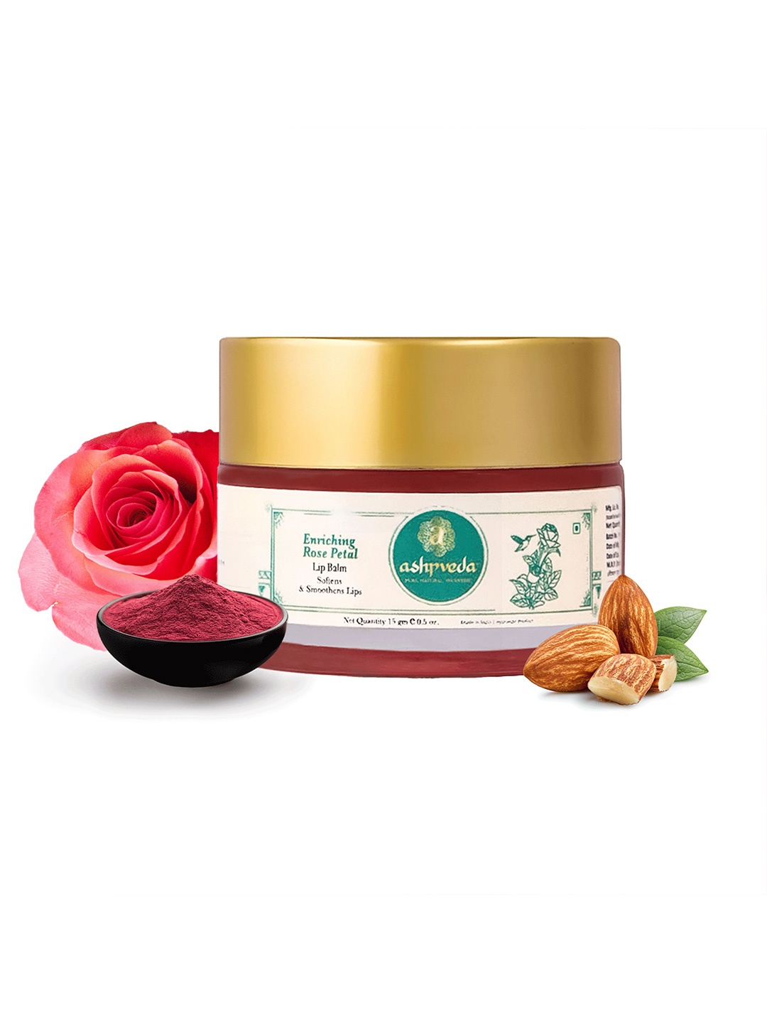

ASHPVEDA Enriching Rose Petal Lip Balm For Dry & Chapped Lips - 15g, Pink