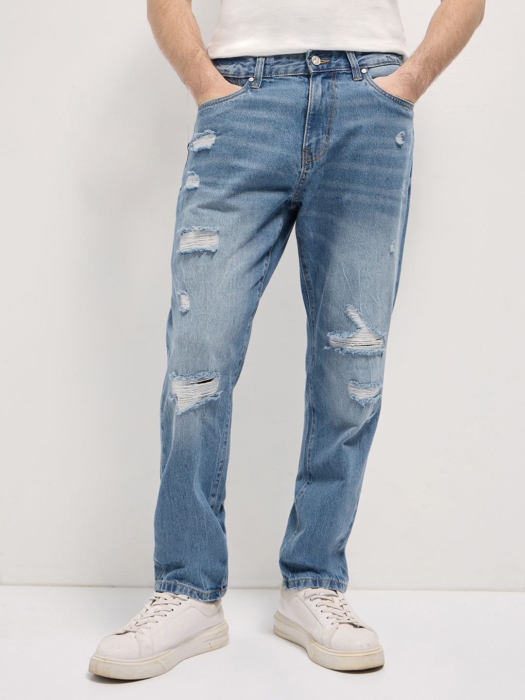 

THE BEAR HOUSE Men's Cotton Relaxed Fit Jeans, Blue