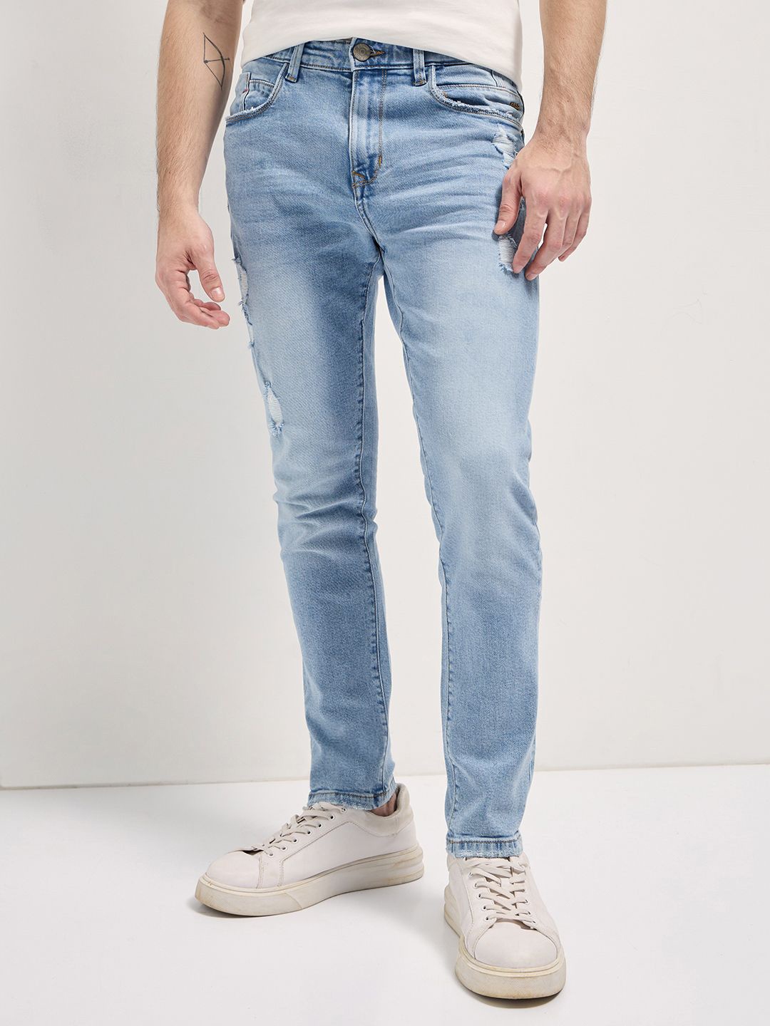 

THE BEAR HOUSE Men's Cotton Slim Fit Jeans, Blue