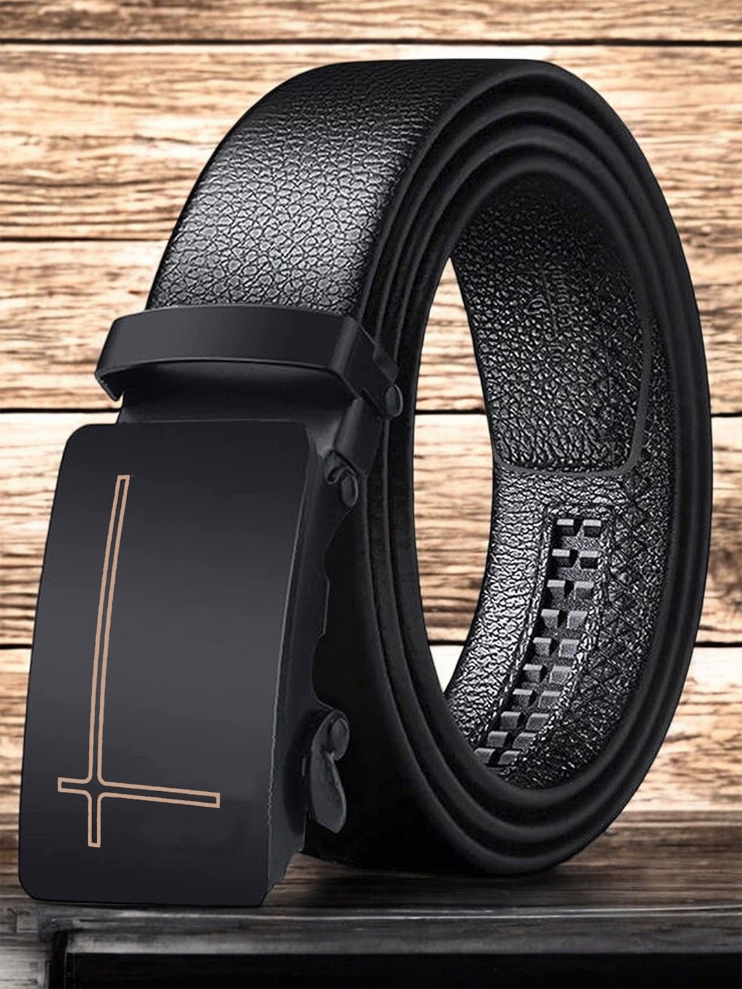 

Provogue Men Leather Textured Belt, Black