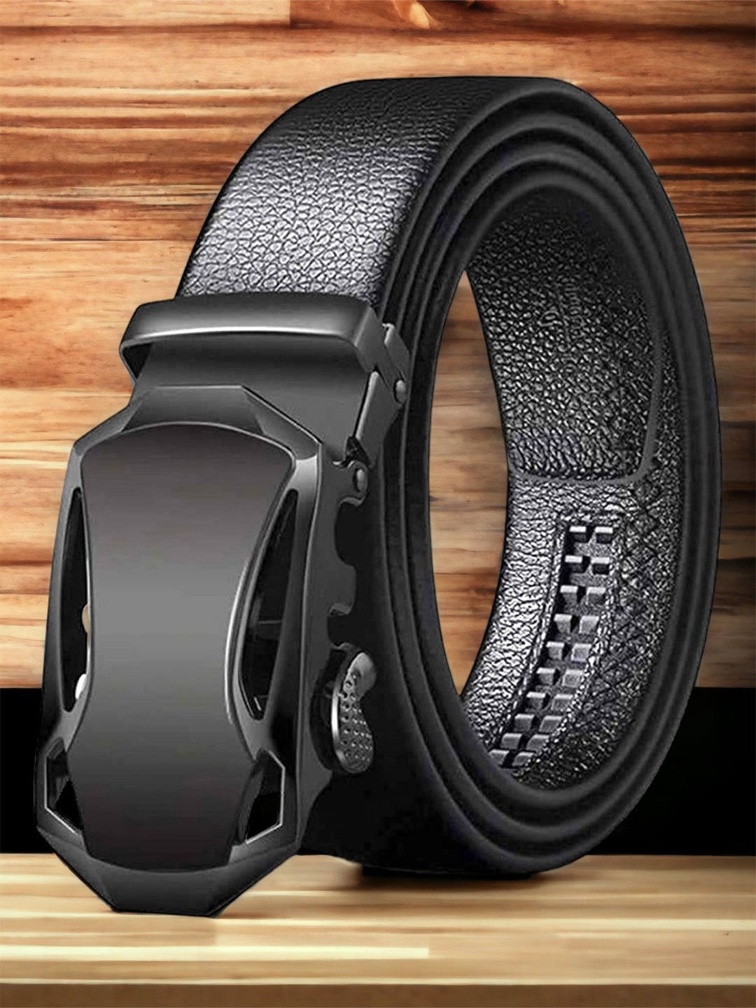 

Provogue Men Textured Wide Casual PU Belt, Black