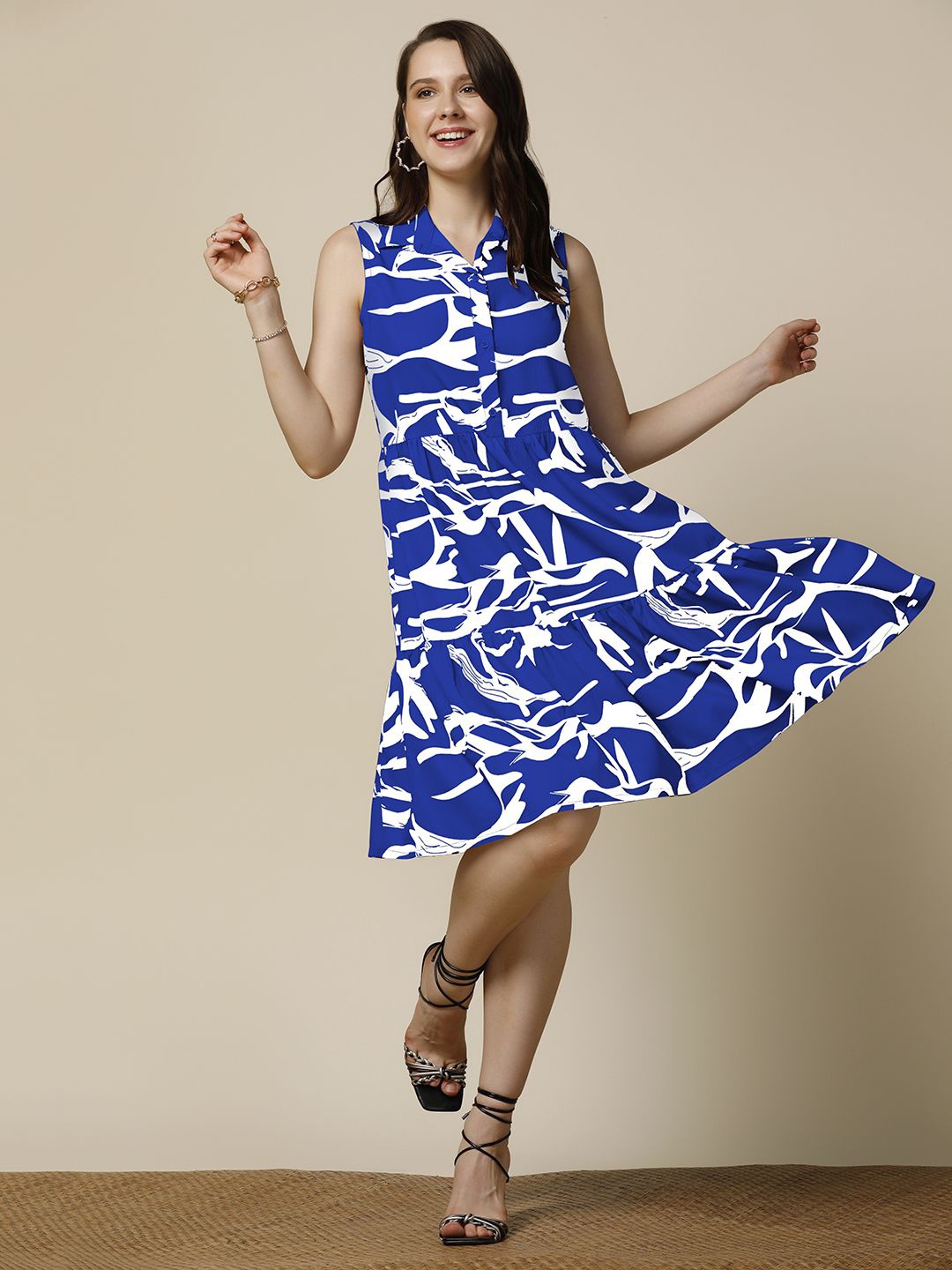 

Moda Rapido Women Animal Print A-Line Dress, Blue
