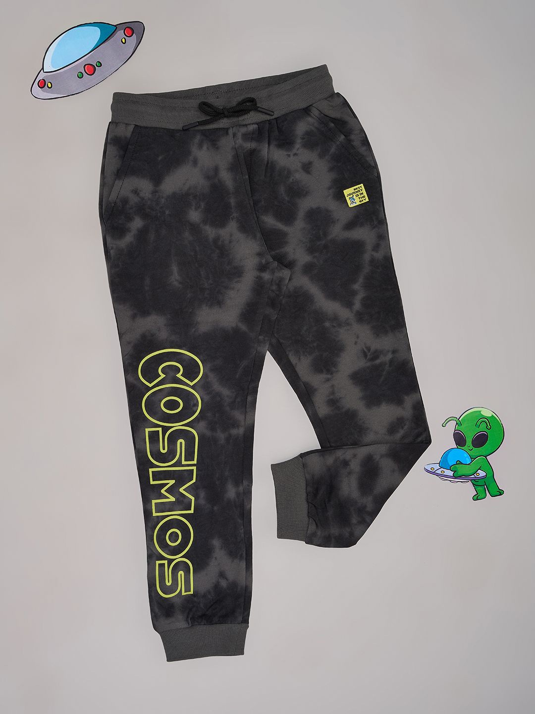 

Pantaloons Junior Boys Tie & Dye Printed Pure Cotton Jogger, Grey