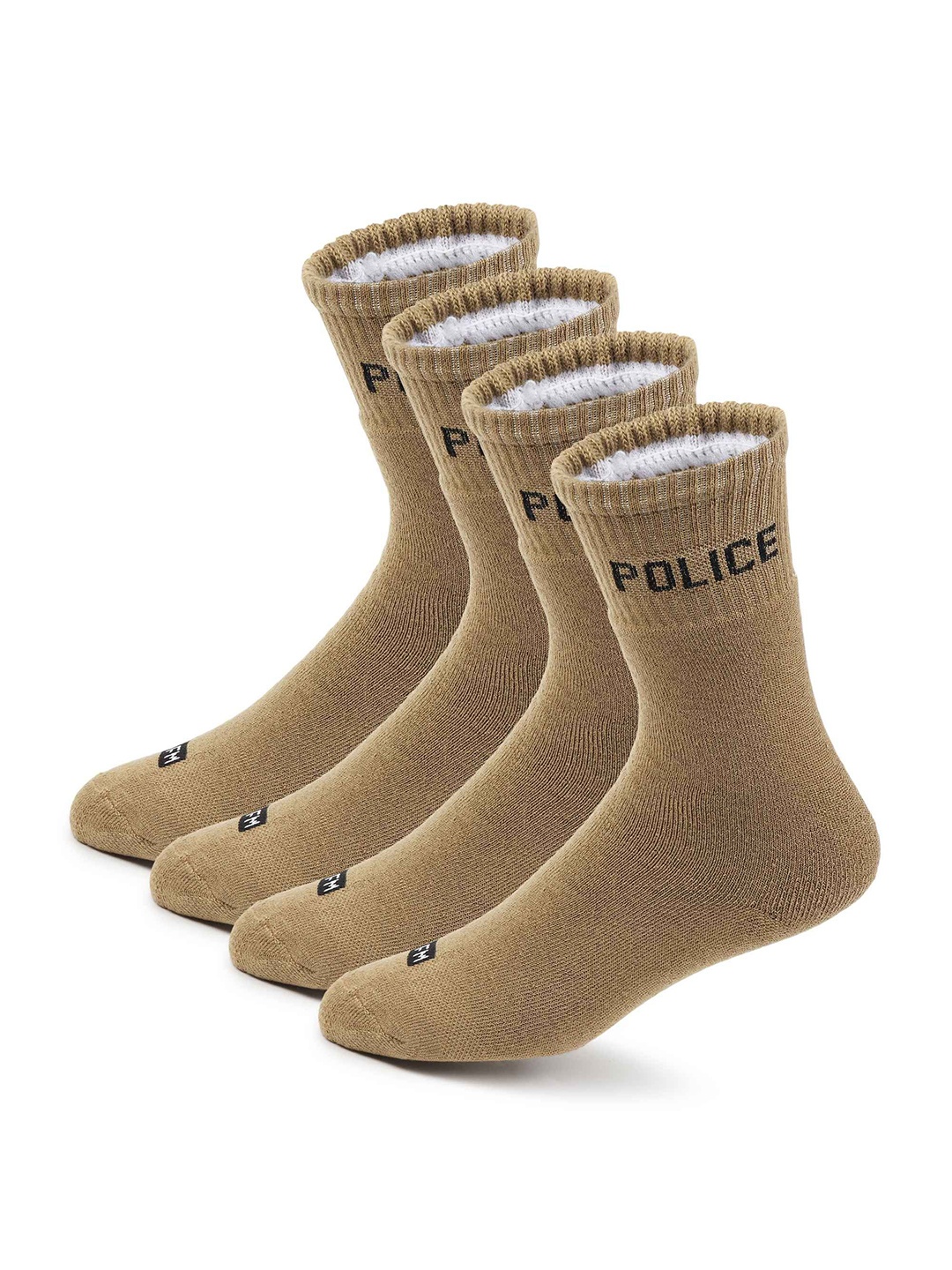 

Fitness Mantra Unisex Pack Of 4 Cotton Knee-Length Socks, Khaki