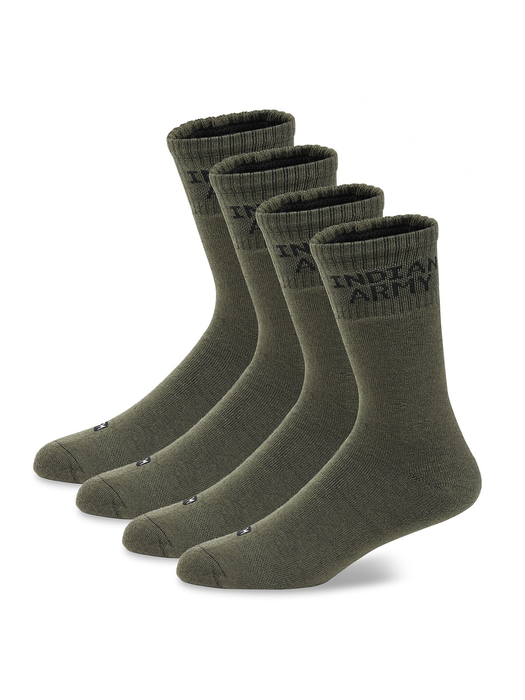 

Fitness Mantra Unisex Pack Of 4 Cotton Knee-Length Socks, Olive