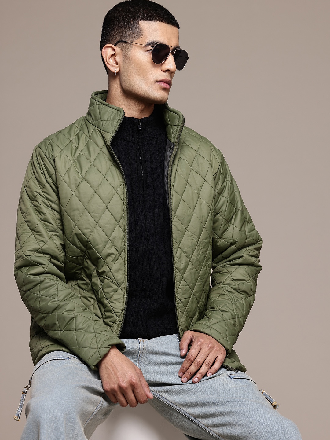 

The Roadster Lifestyle Co. Men Lightweight Quilted Jacket, Olive