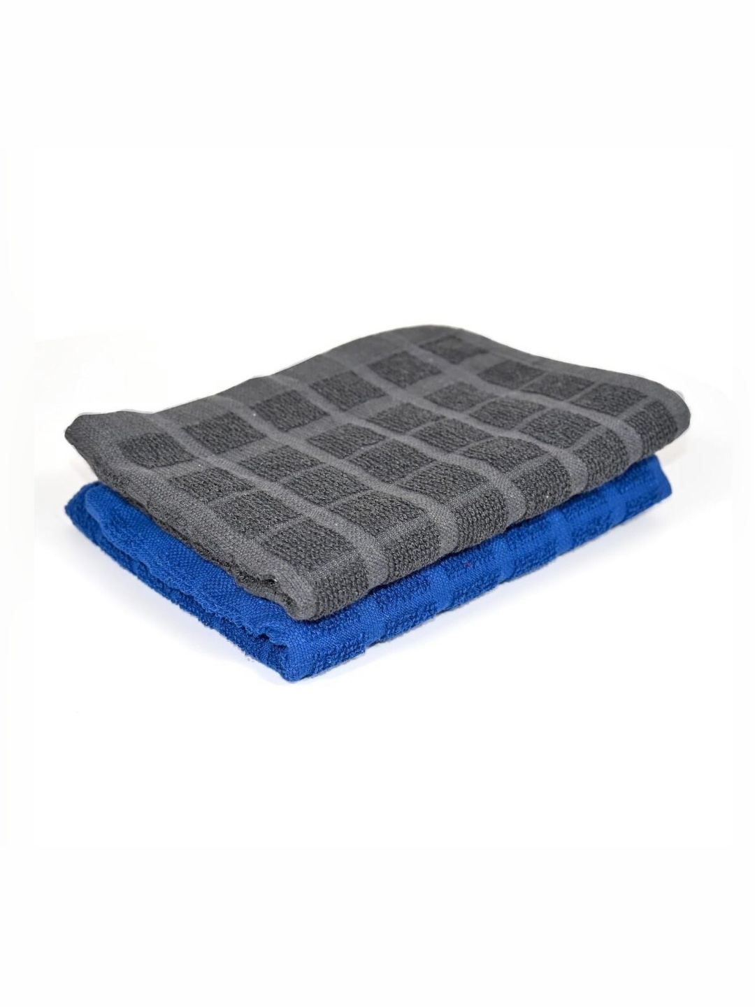 

PRAKARTIK Blue & Grey 2 Pieces Striped Cotton KitchenTowels