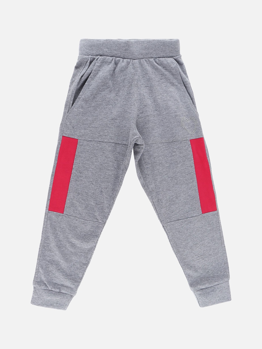 

DYCA Girls Colourblocked Cotton Mid-Rise Joggers, Grey