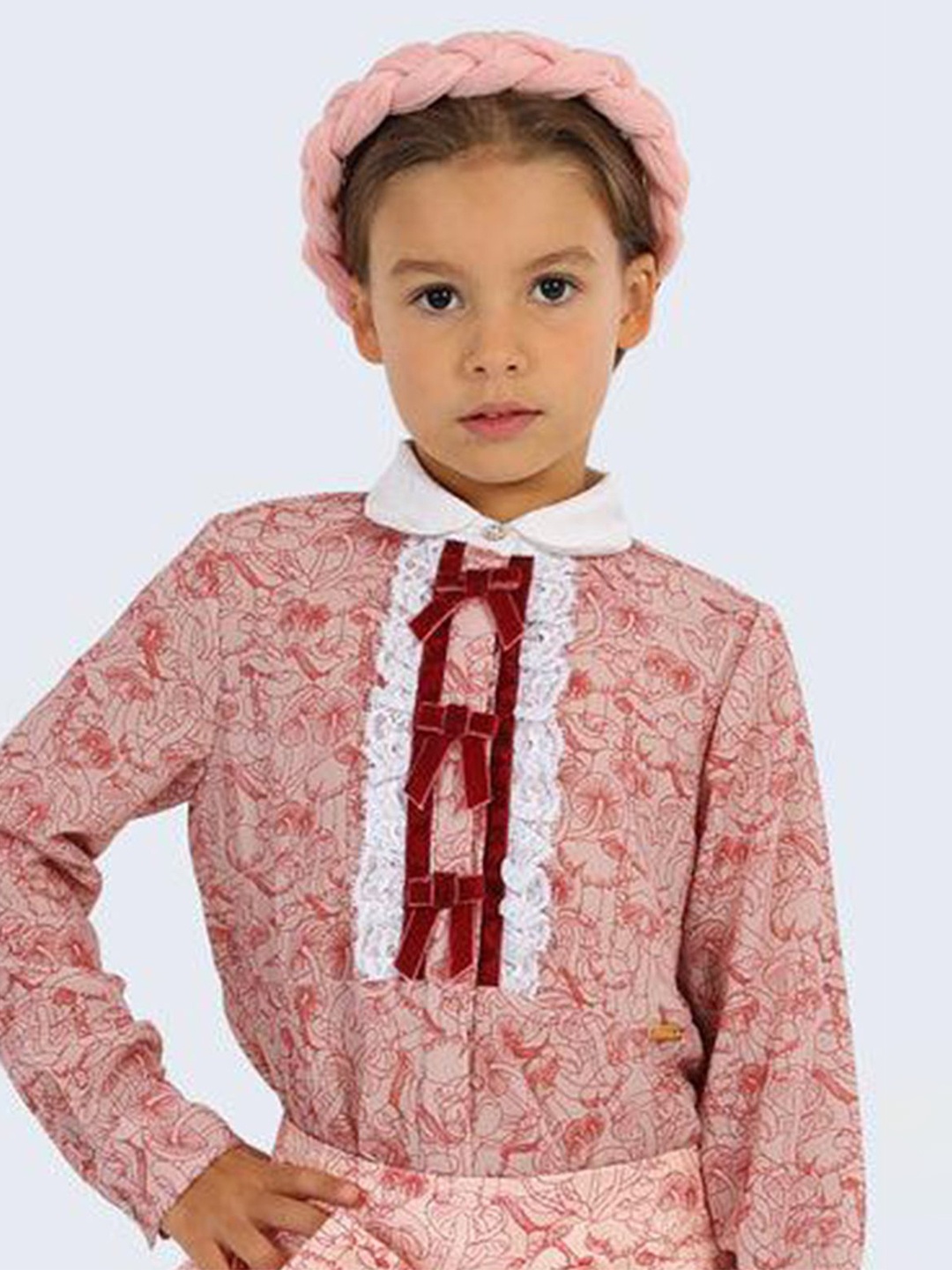 

One Friday Girls Pink Printed Top, Brown