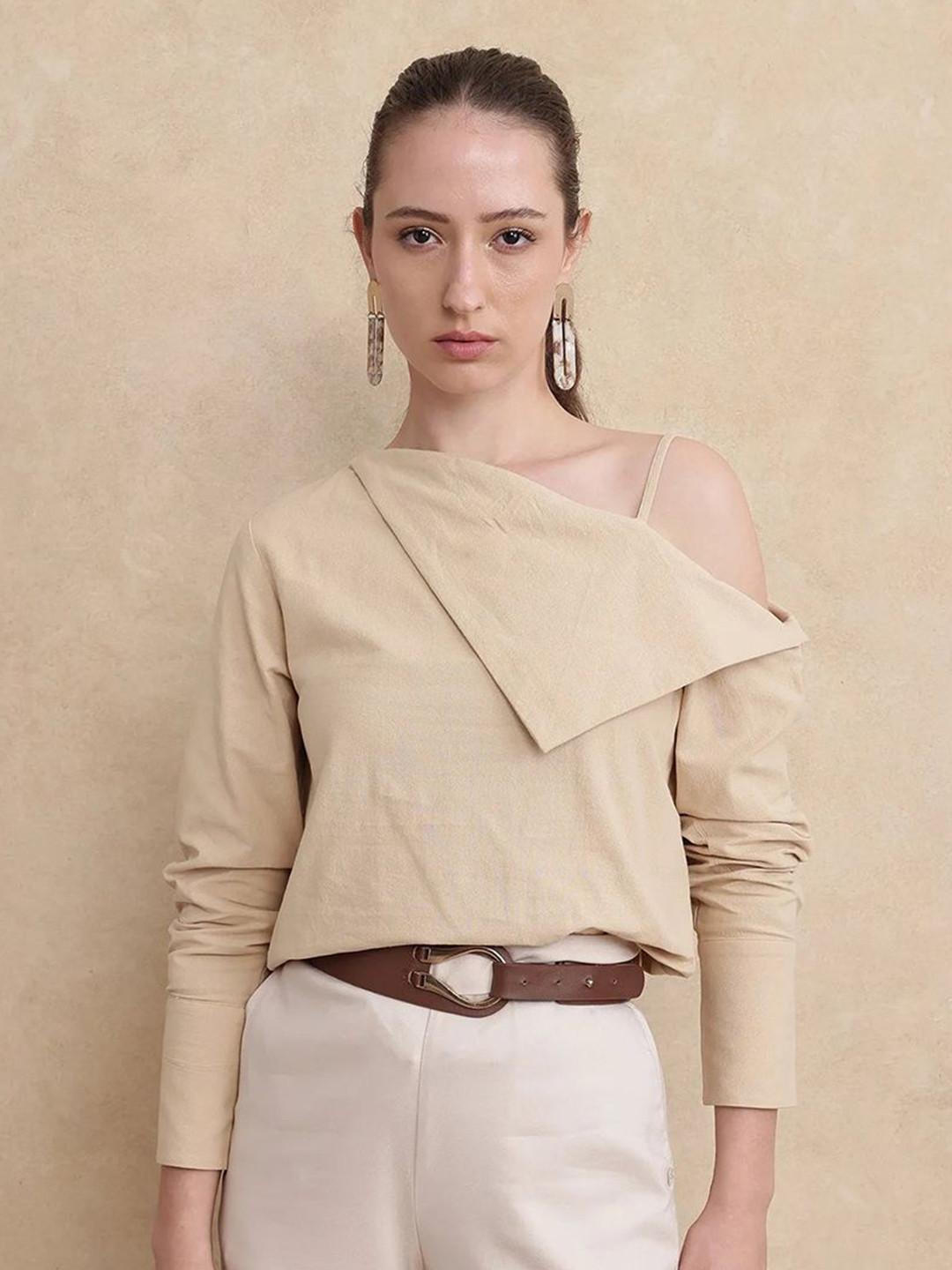 

RAREISM Nimlu Women Light Sand Top, Beige