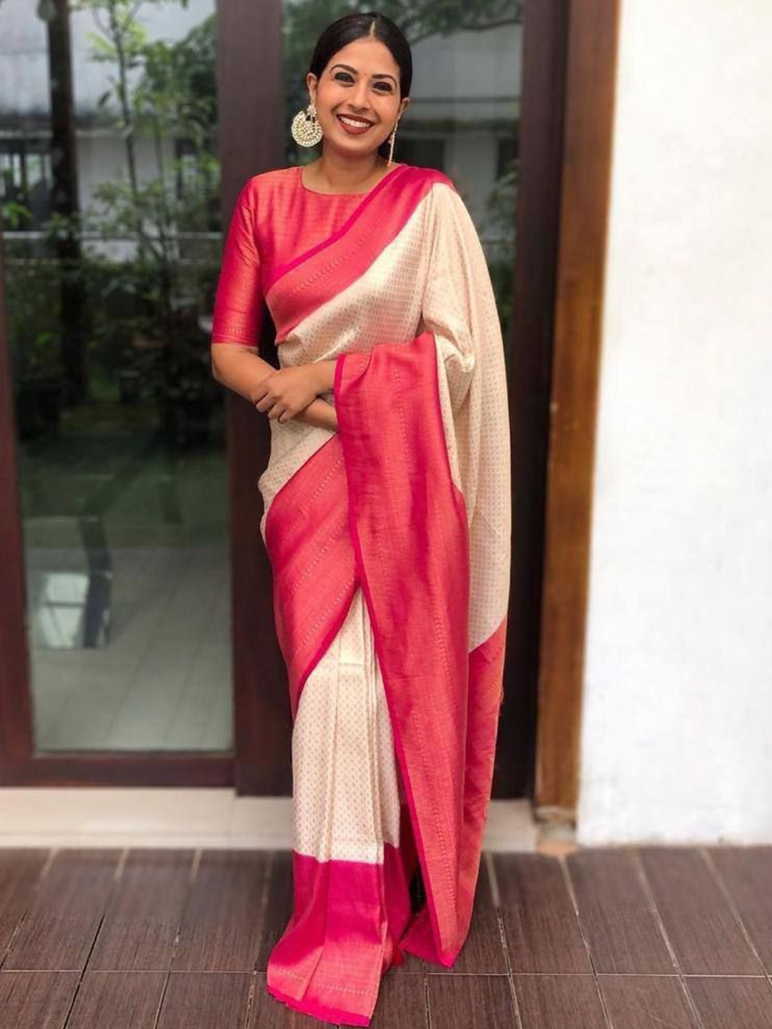 

choiceit Woven Design Zari Kanjeevaram Saree, White