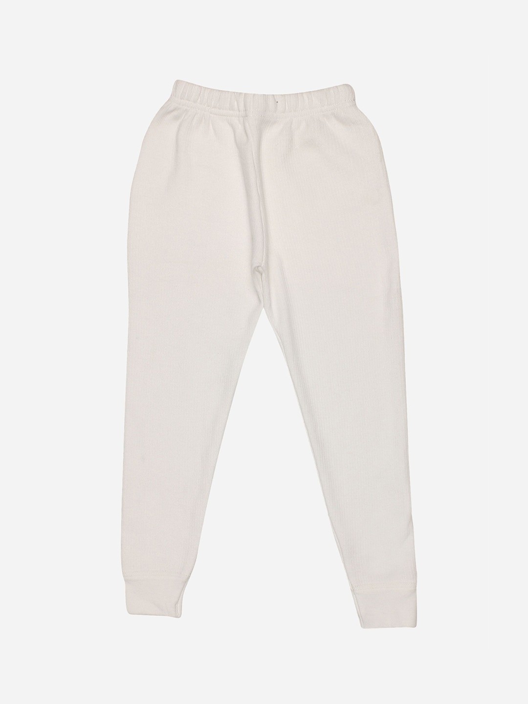 

DYCA Kids Ribbed Cotton Mid-Rise Thermal Bottoms, Off white