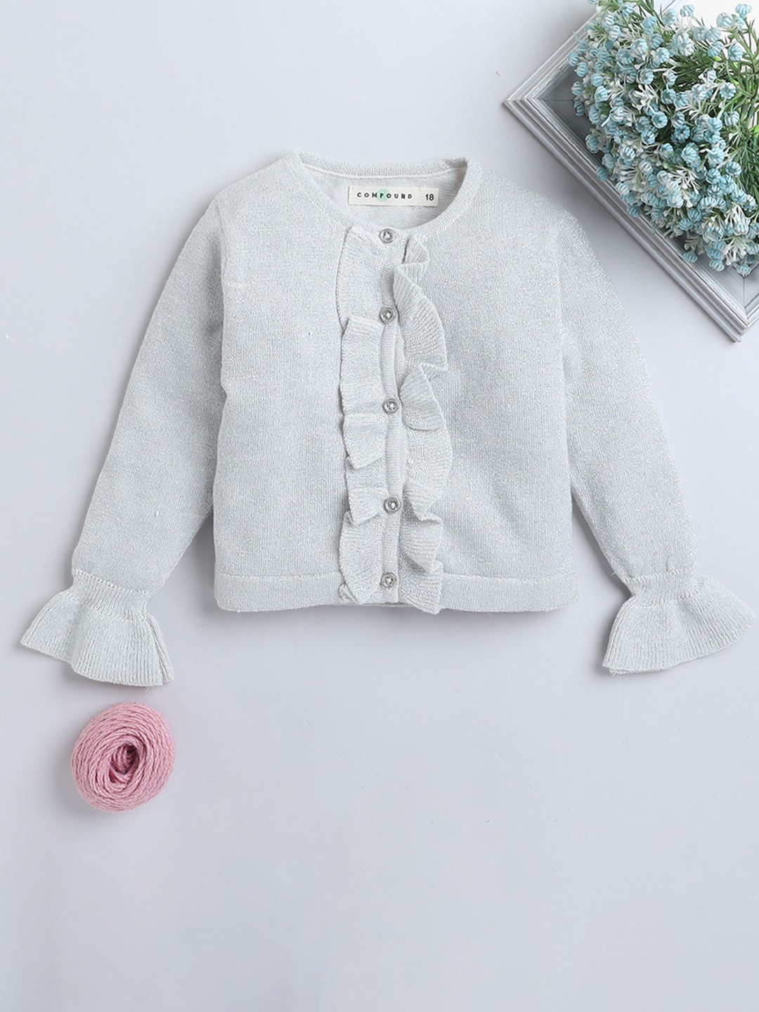 

Yellow Apple Girls Ribbed Woollen Sweater Vest, White