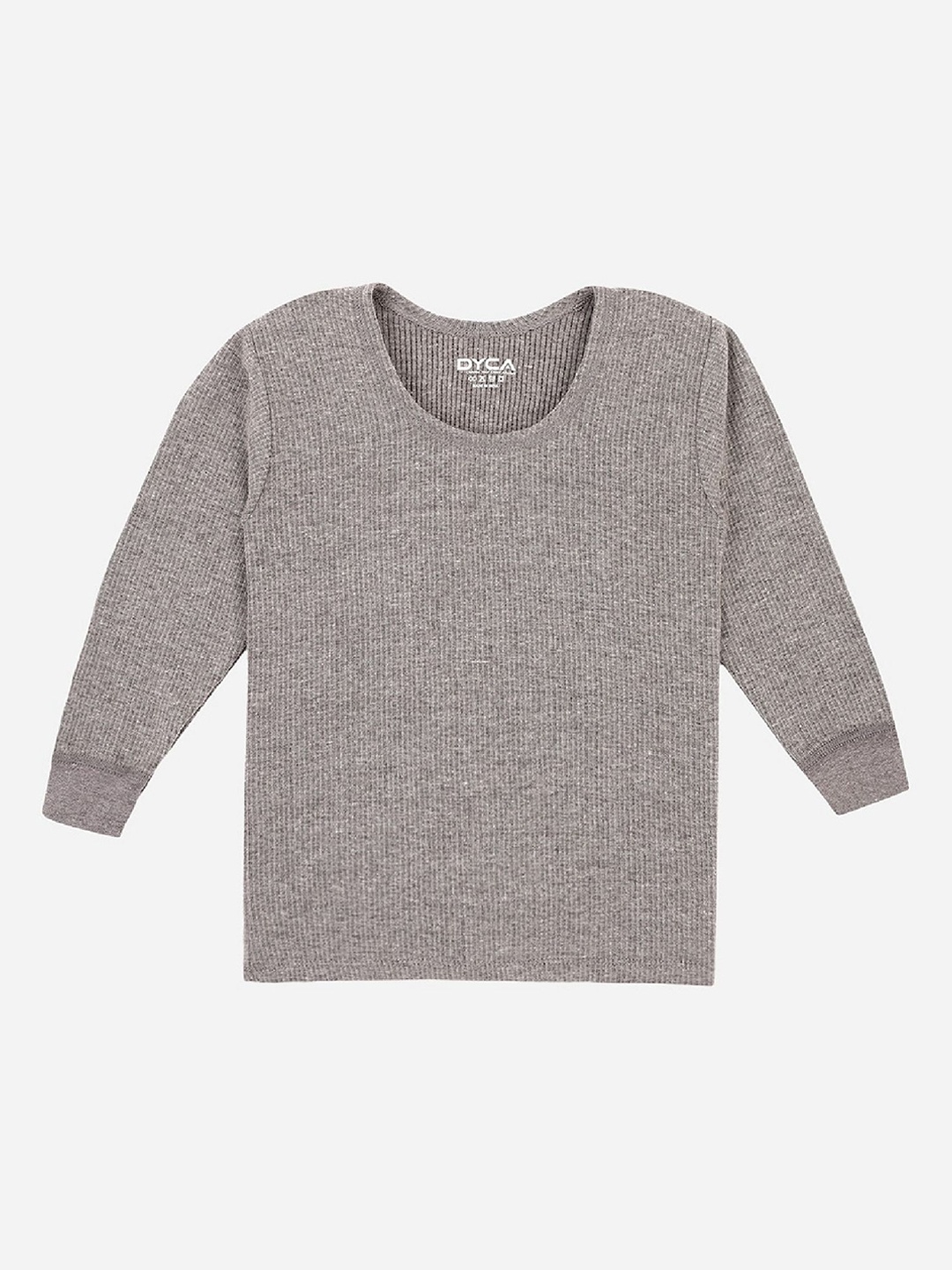 

DYCA Kids Ribbed Cotton Thermal Tops, Grey melange