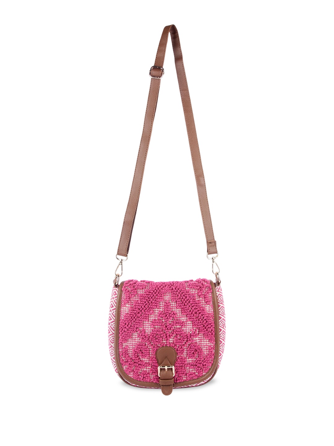 

Anouk Women Geometric Printed Crossbody Sling Bag, Pink