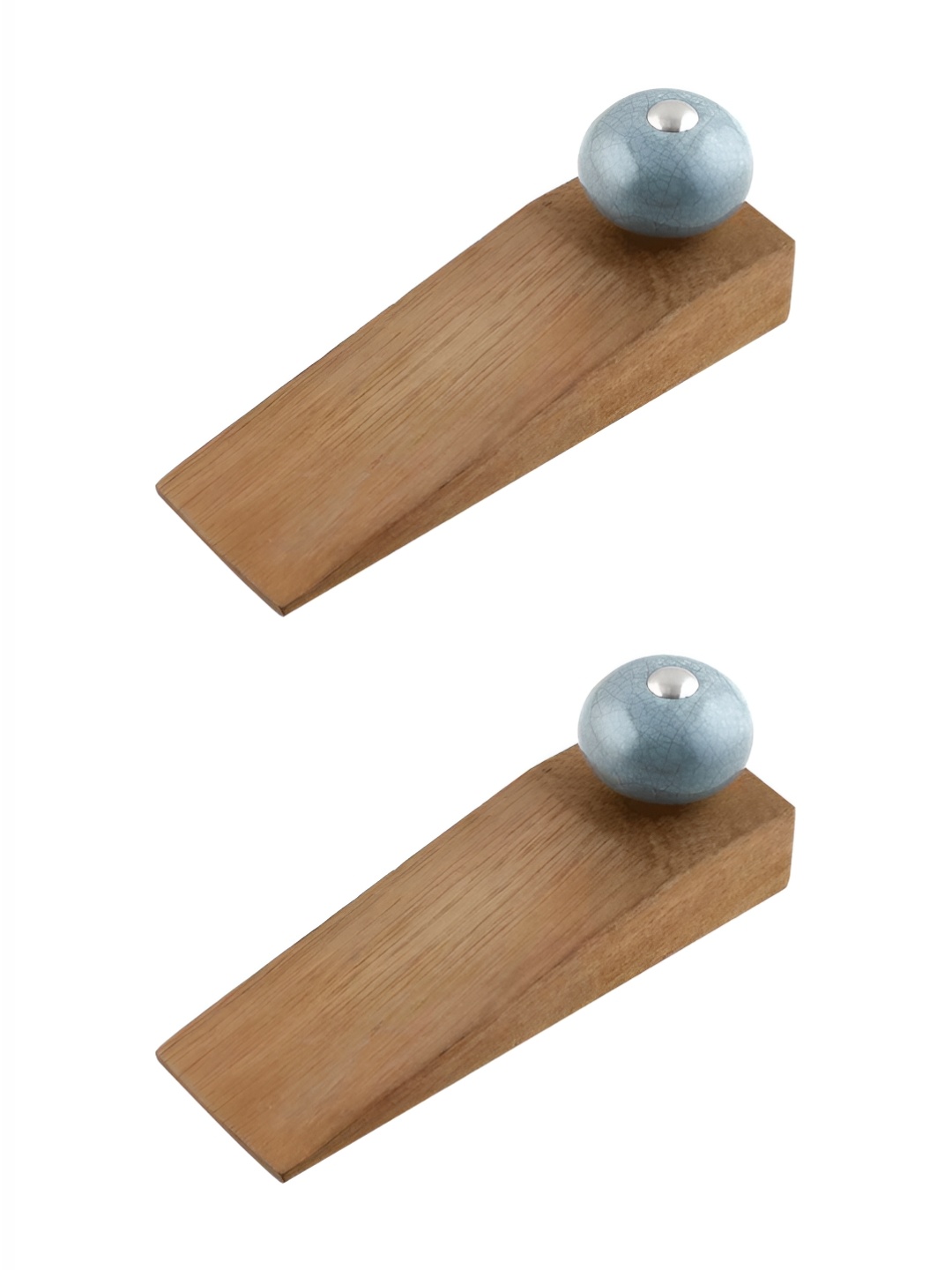 

Indianshelf Brown and Grey 2 Pieces Wooden Crackle Door Stoppers