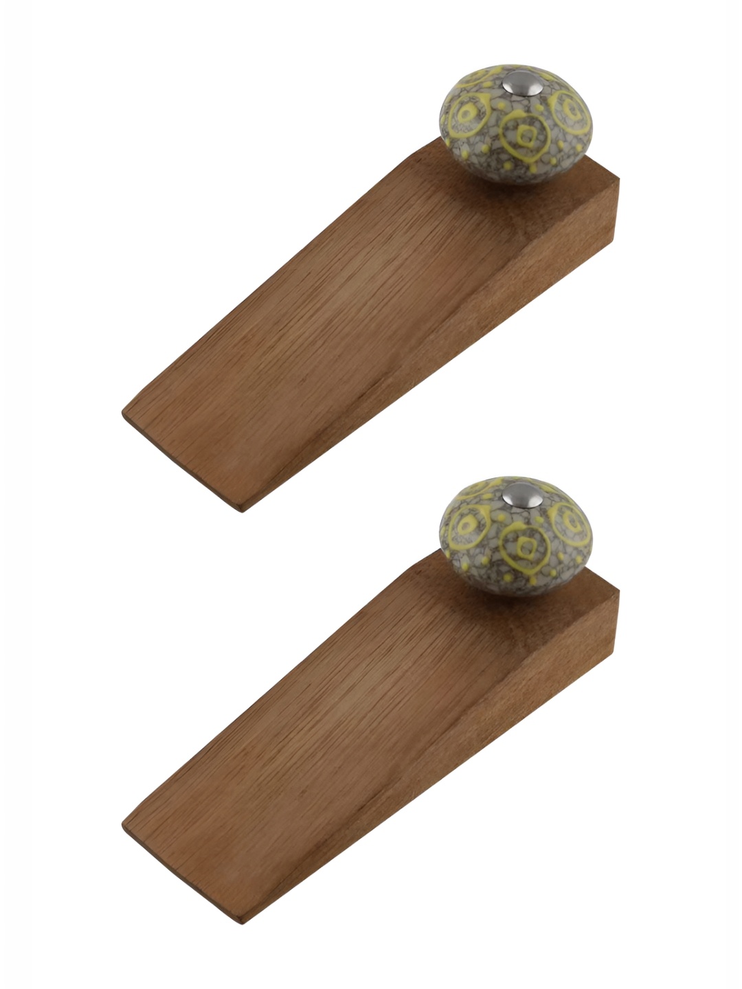 

Indianshelf Brown and Green 2 Pieces Wooden Circular Door Stoppers