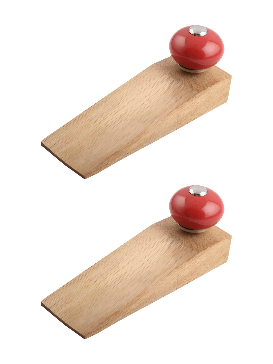

Indianshelf Brown and Red 2 Pieces Wooden Door Stoppers