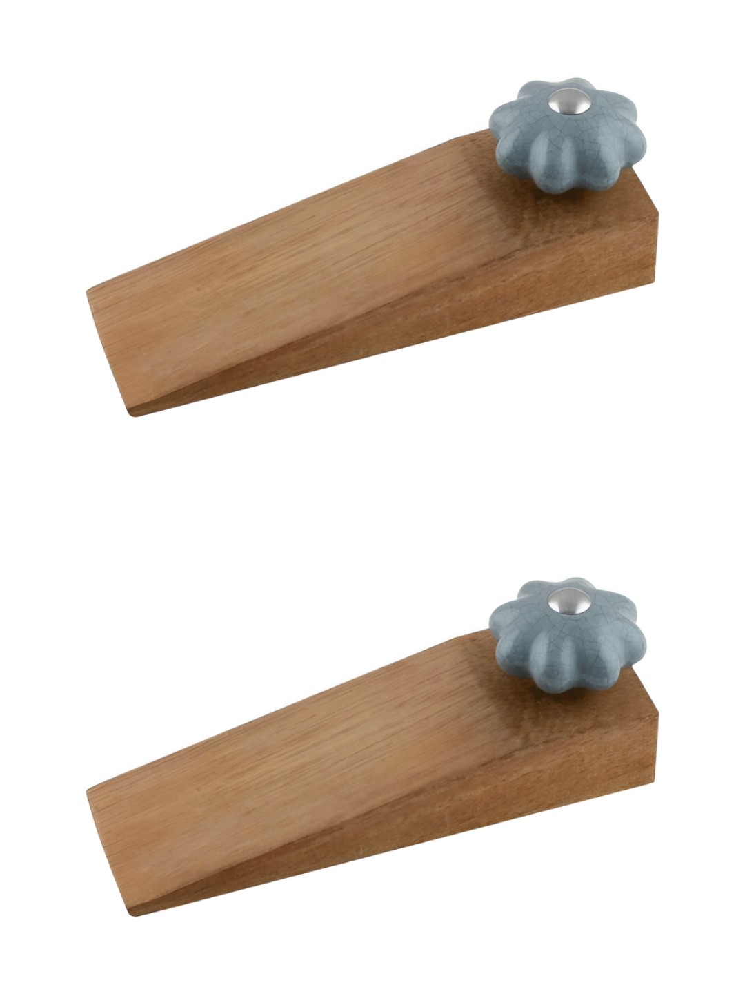 

Indianshelf Brown and Grey 2 Pieces Wooden Melon Crackle Door Stoppers