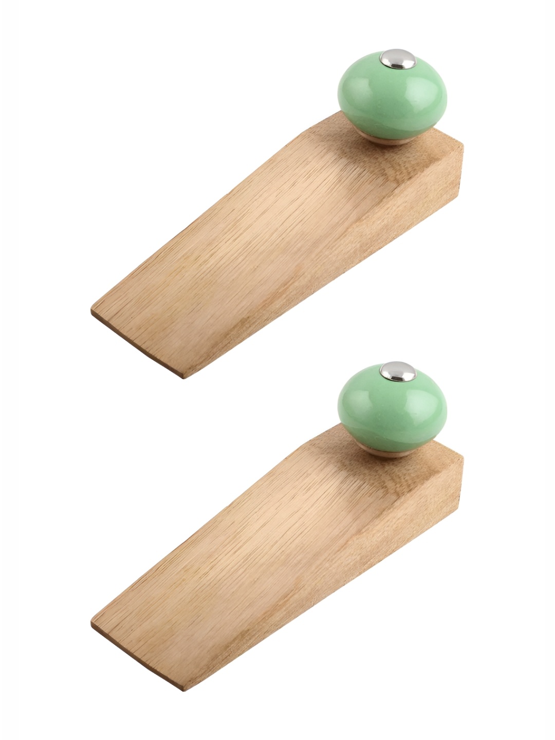 

Indianshelf Brown & Green 2 Piece Wooden Door Stoppers