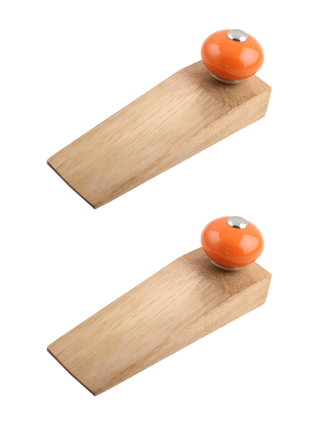 

Indianshelf Brown & Orange 2 Pieces Wooden Door Stoppers