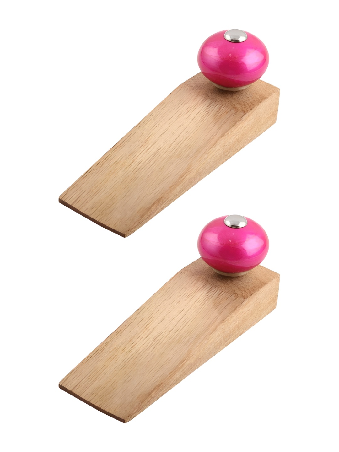 

Indianshelf Brown & Pink 2 Pieces Wooden Door Stoppers