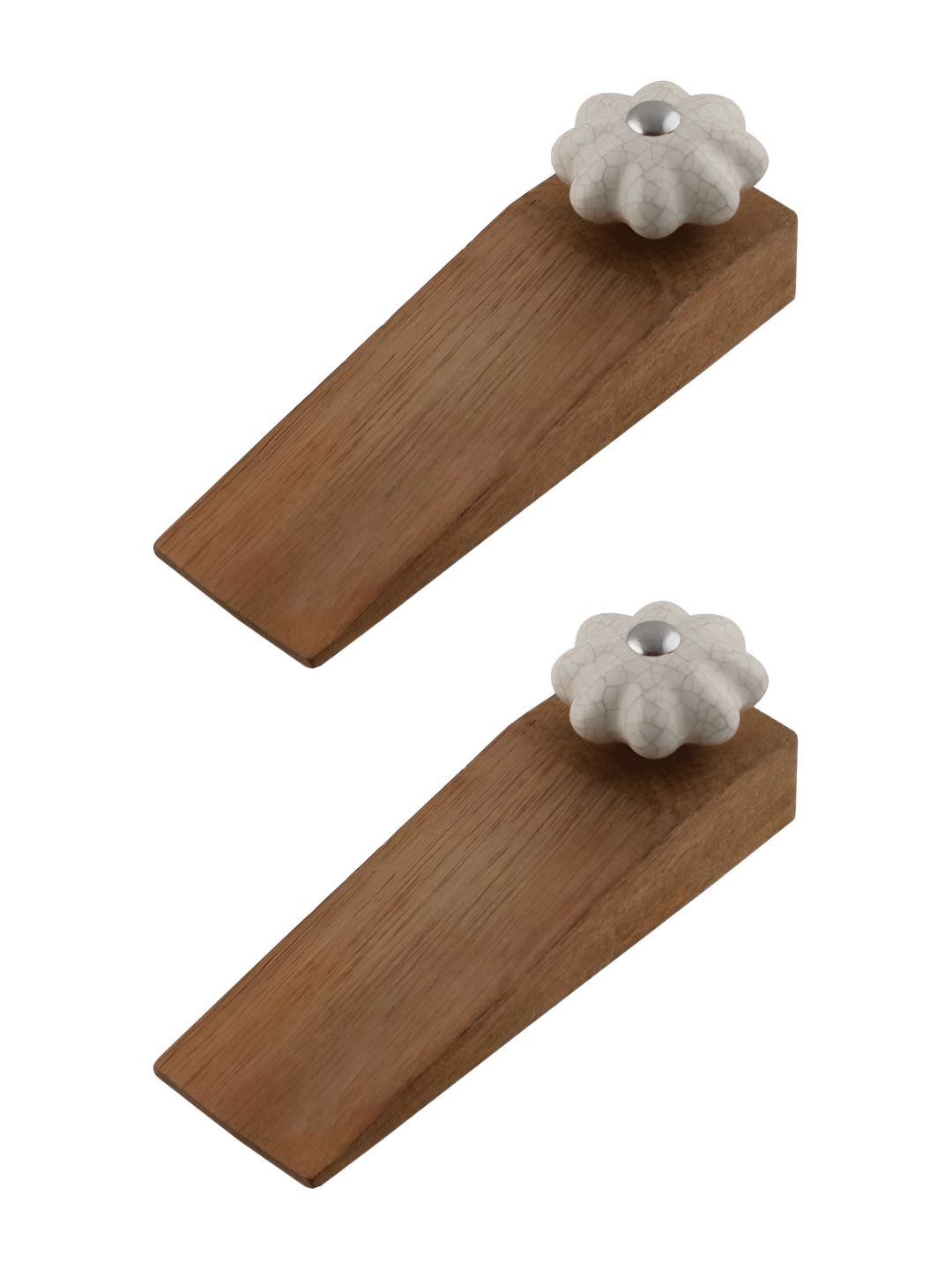 

Indianshelf Brown & White 2 Pieces Melon Crackle Door Stopper Floor