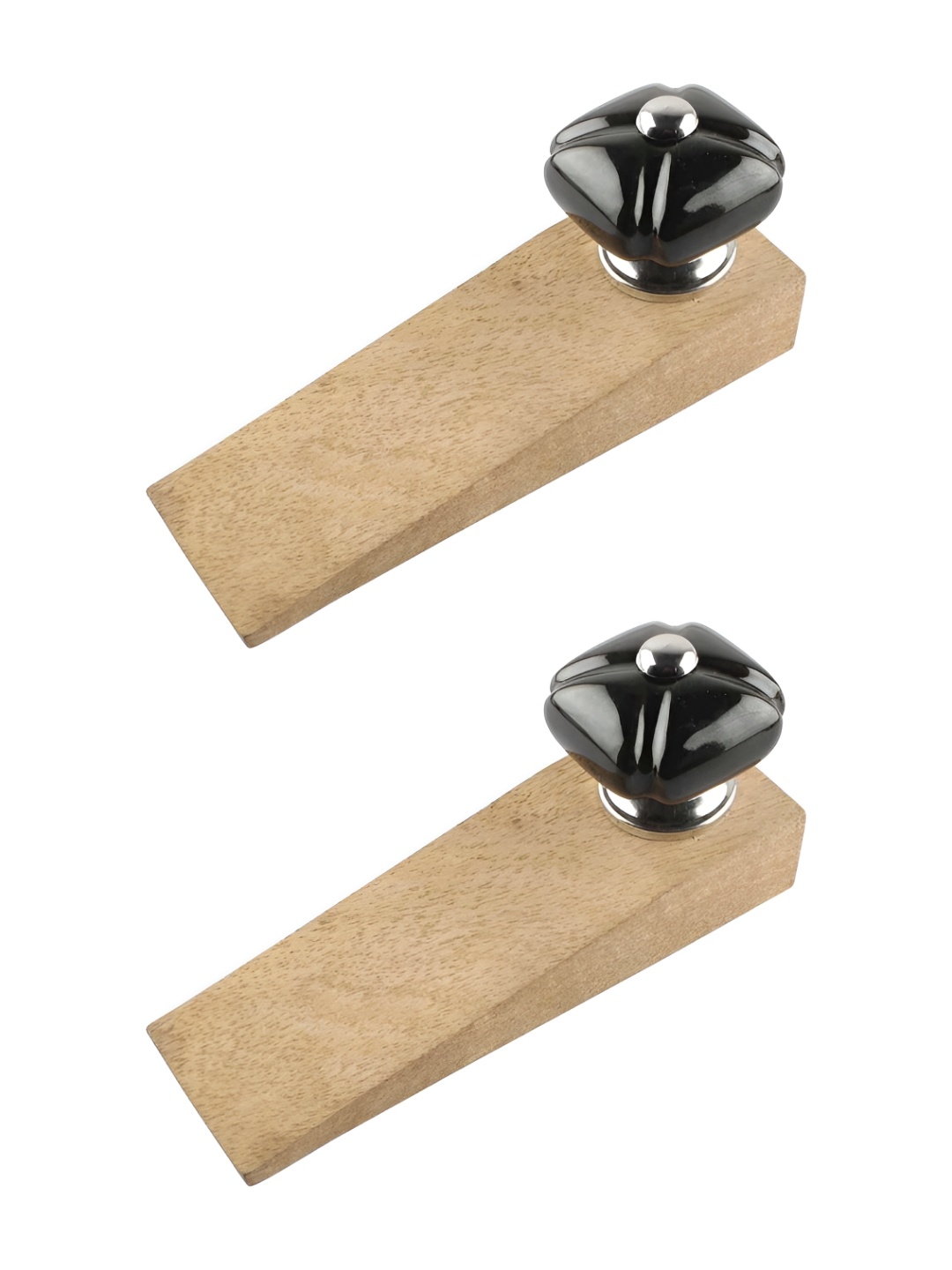 

Indianshelf Brown & Black 2 Pieces Wood Door Door Stopper