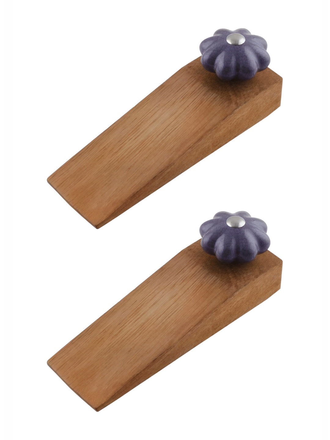 

Indianshelf Brown & Purple 2 Pieces Crackle Melon Decorative Door Stops