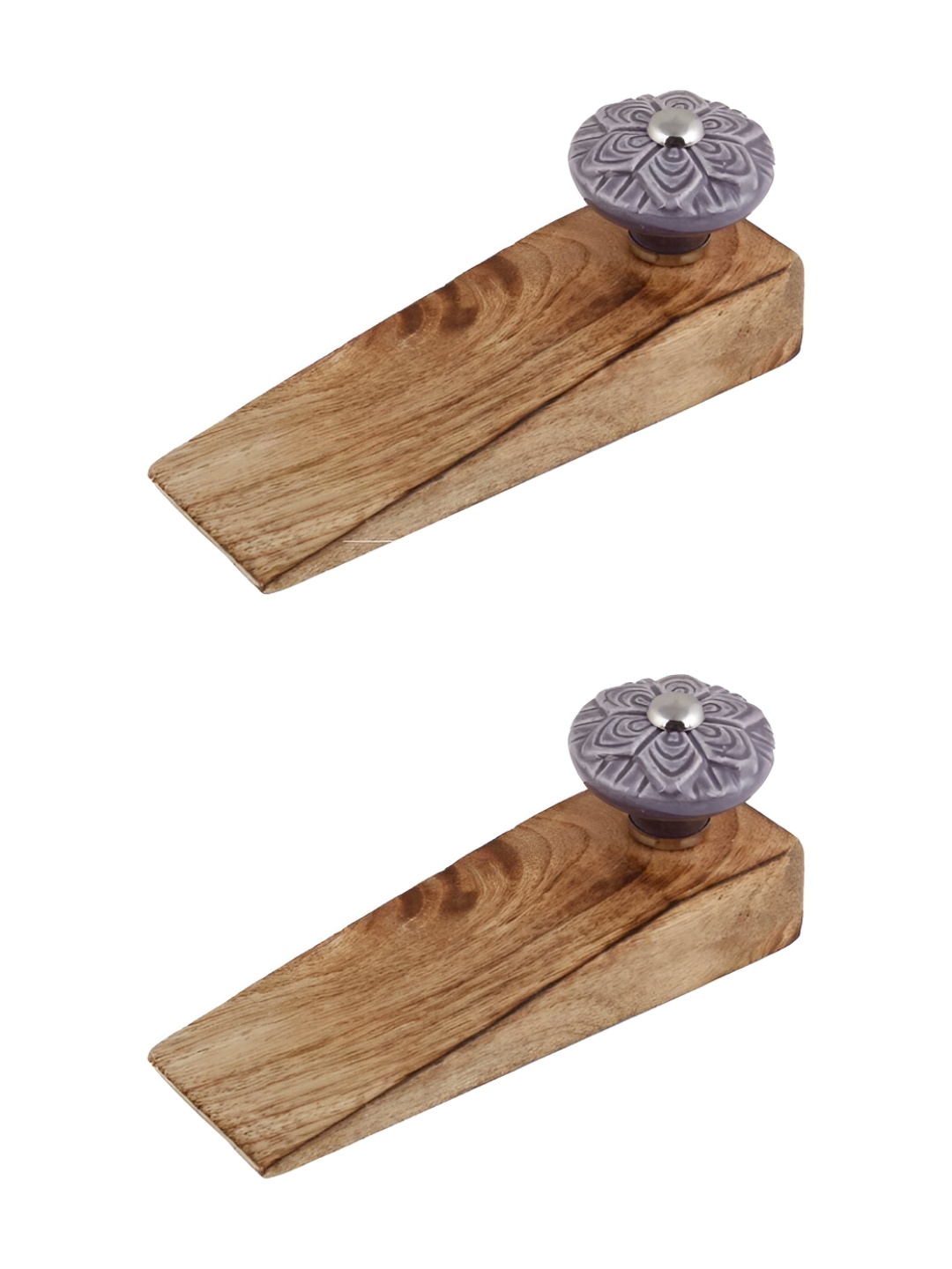 

Indianshelf Brown & Grey 2 Pieces Wooden Door Stopper