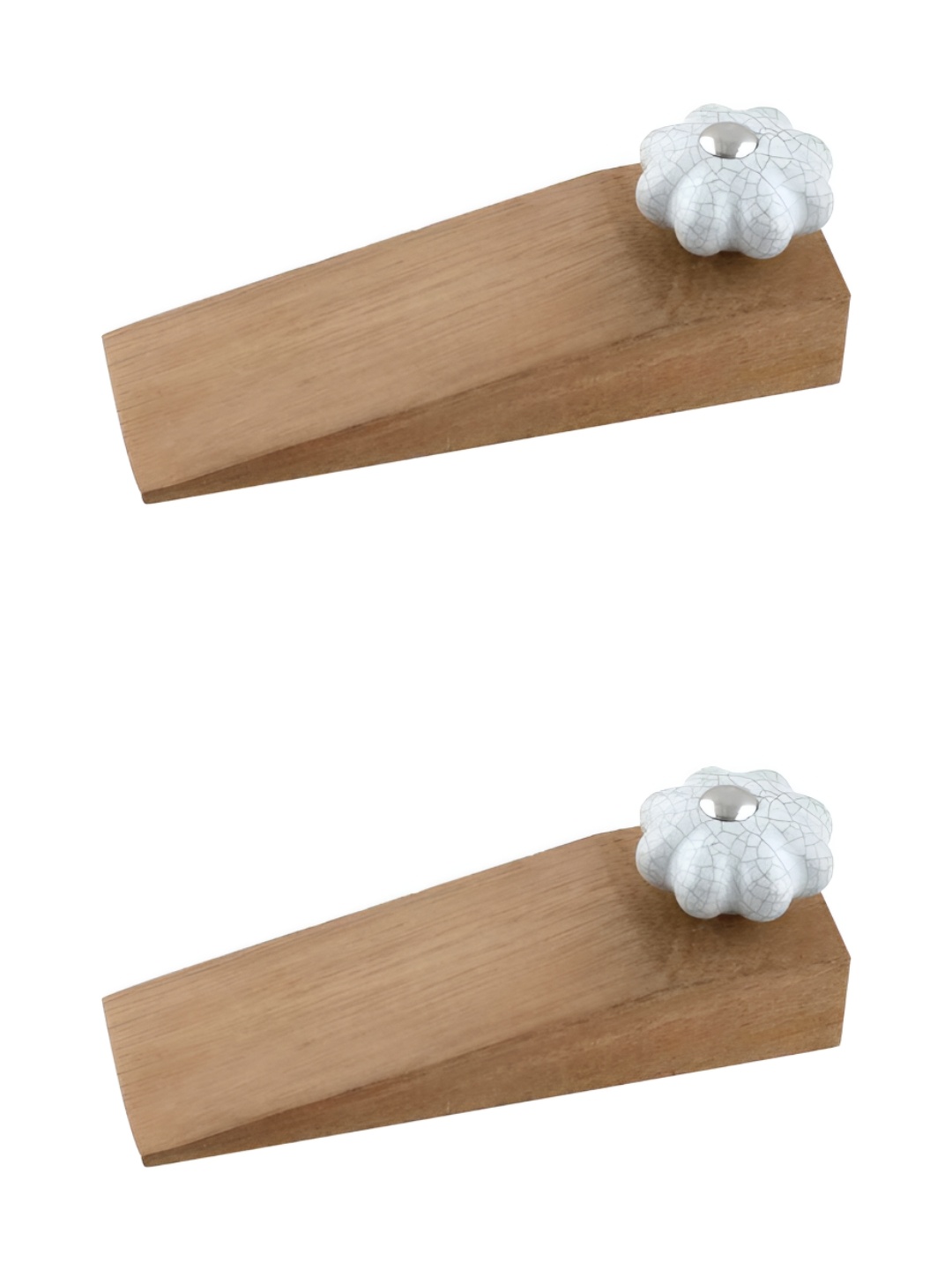 

Indianshelf Brown & White 2 Pieces Wooden Door Stopper