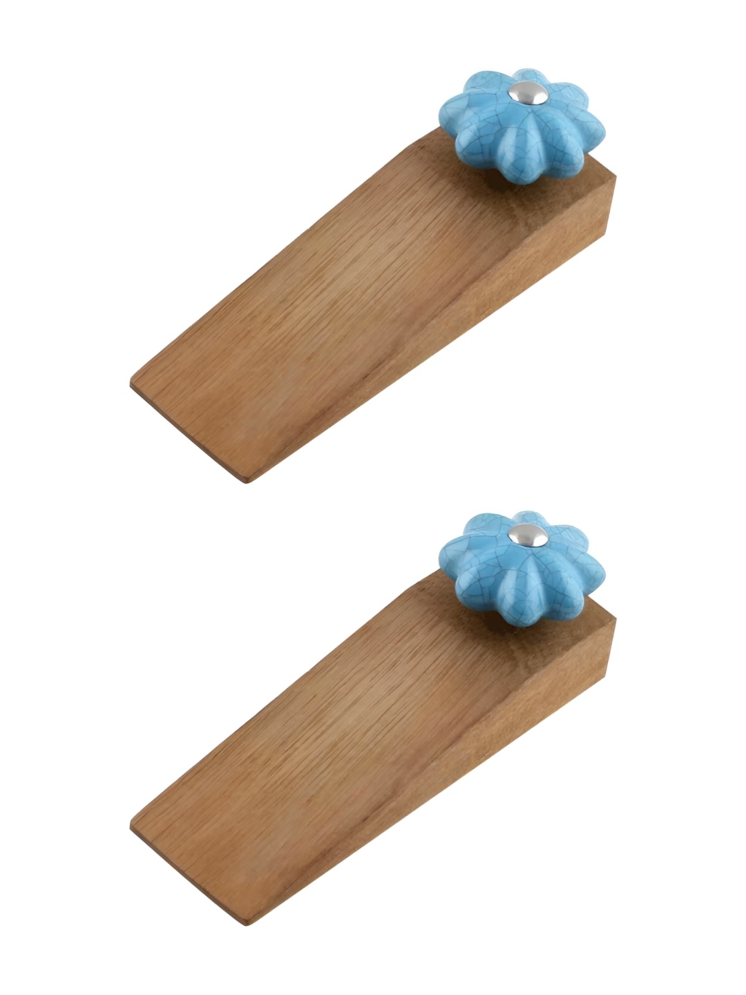 

Indianshelf Brown & Blue 2 Pieces Printed Ceramic Wood Door Stoppers