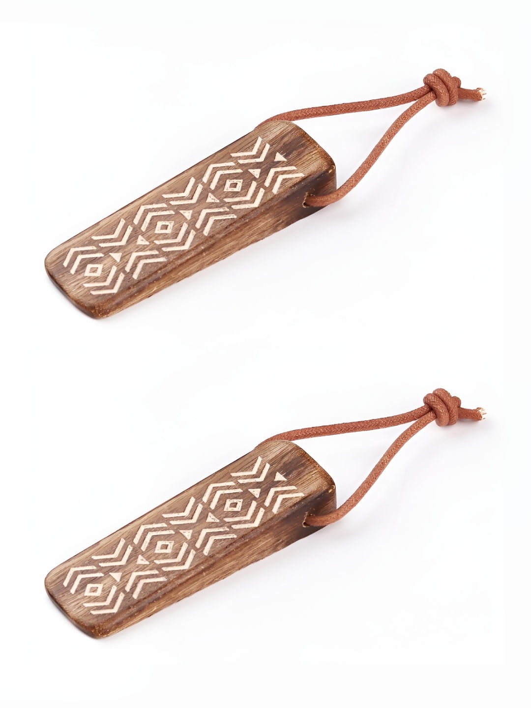 

Indianshelf Brown & White 2 Pieces Printed Ceramic Wood Door Stopper