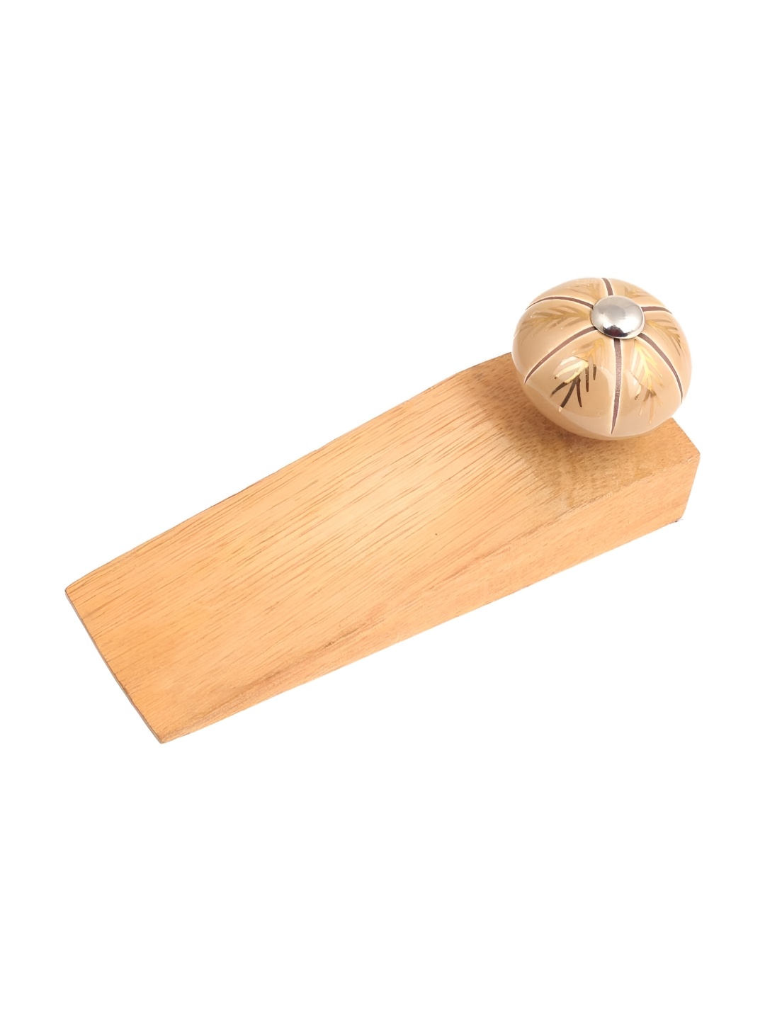 

Indianshelf Brown & Gold-toned Leaf Floral Ceramic Wooden Door Stoppers