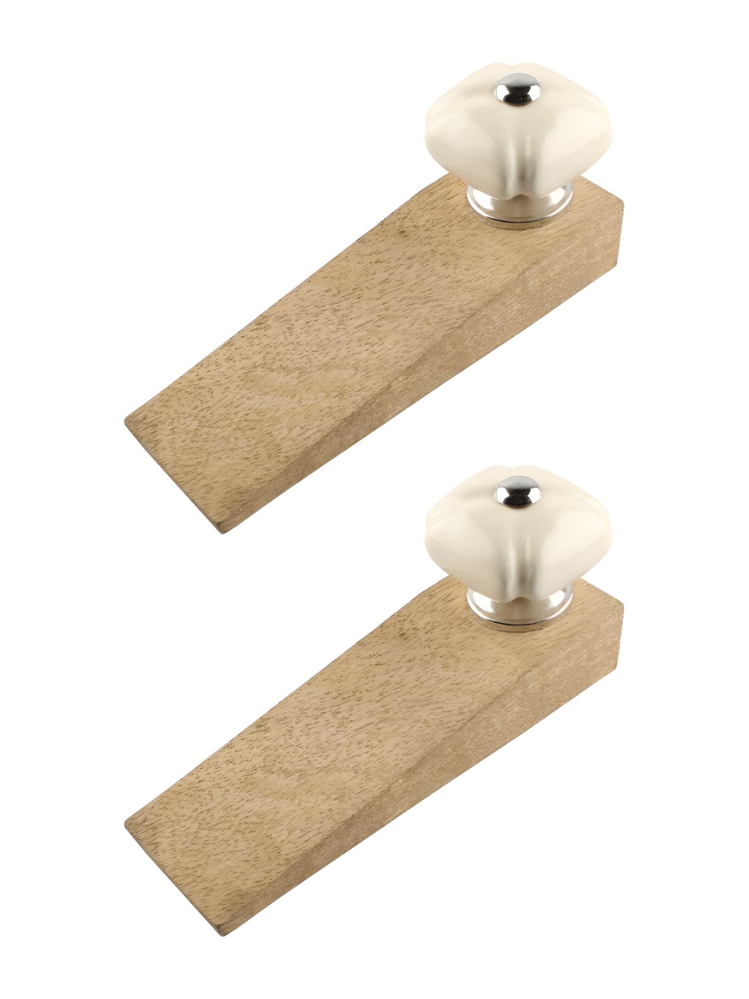 

Indianshelf Brown & White 2 Pieces Wooden Door Stoppers