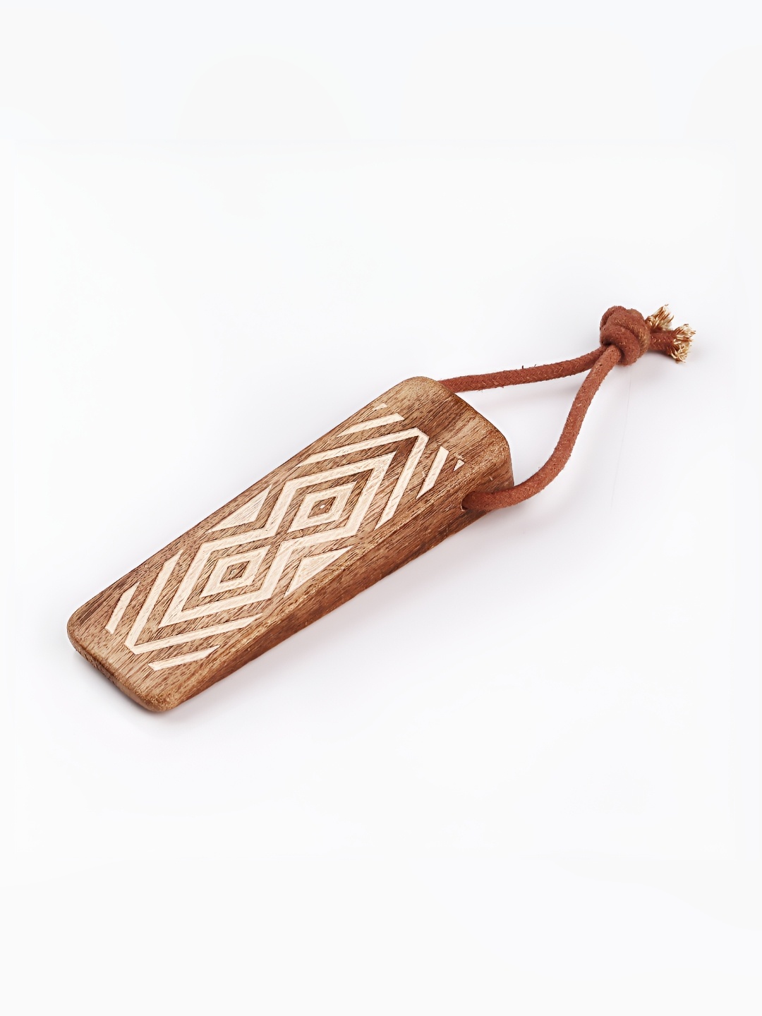 

Indianshelf Brown & White Geometric Printed Wooden Door Stopper Wedge